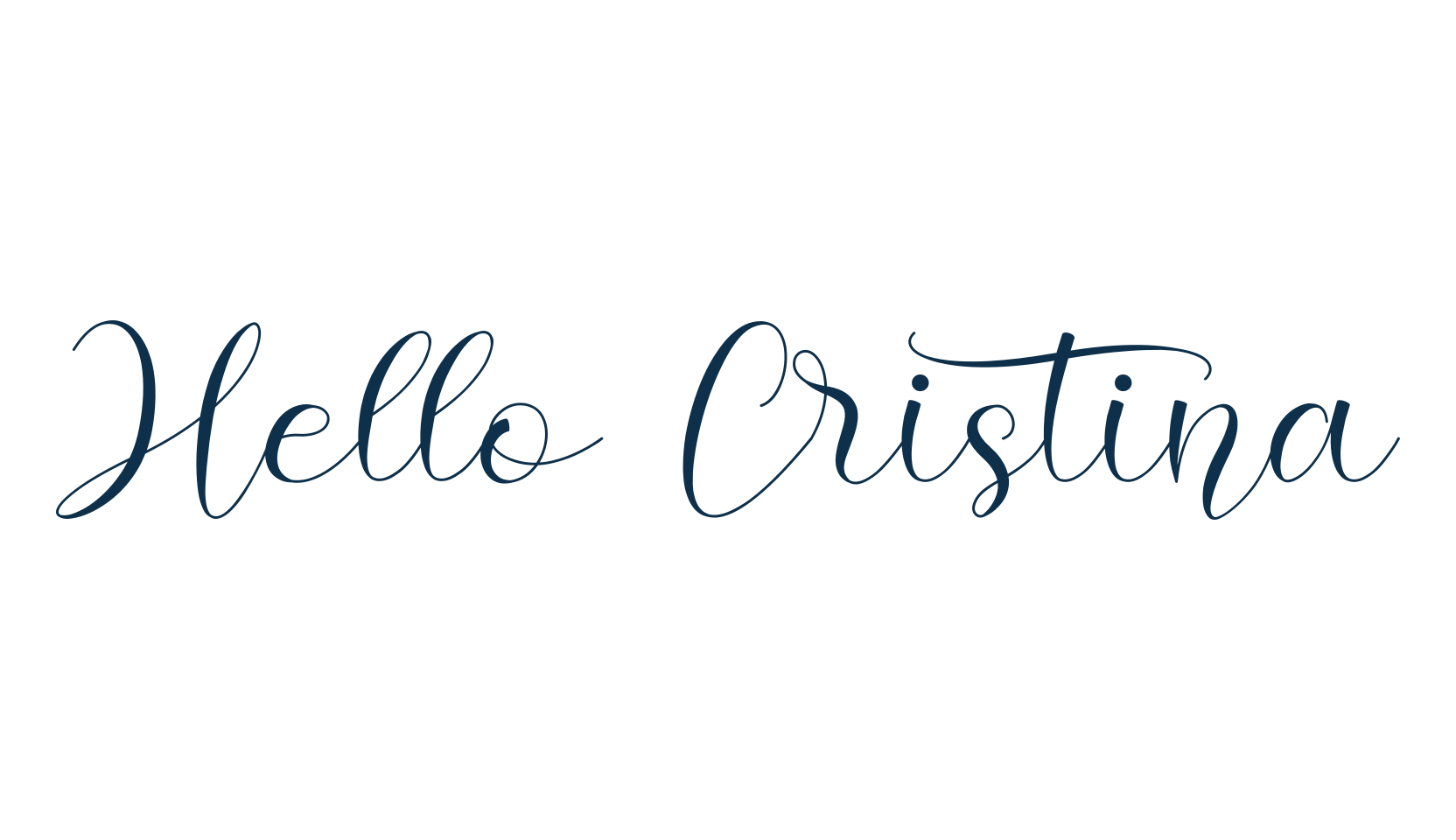 Hello Cristina, script calligraphy fancy decorative font preview