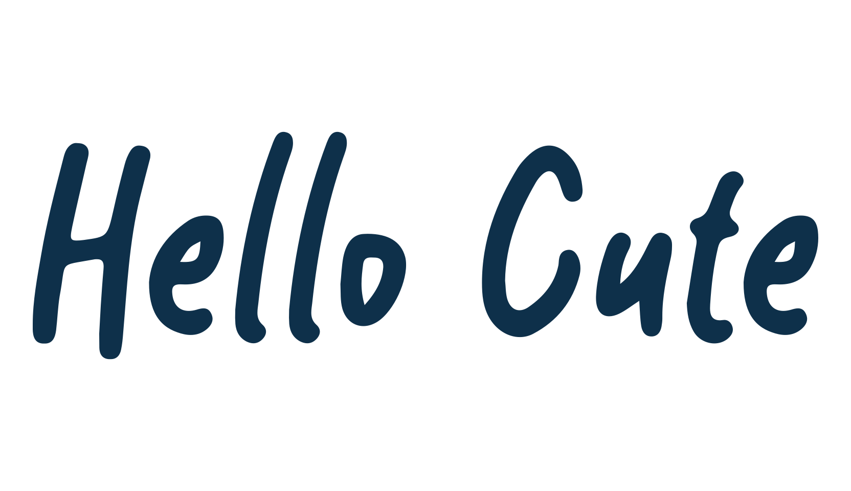 Hello Cute, handwriting font preview