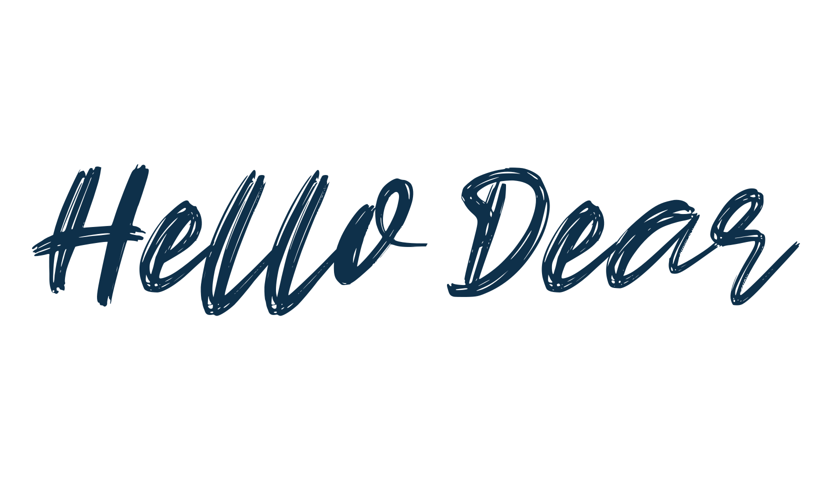 Hello Dear, brush font preview