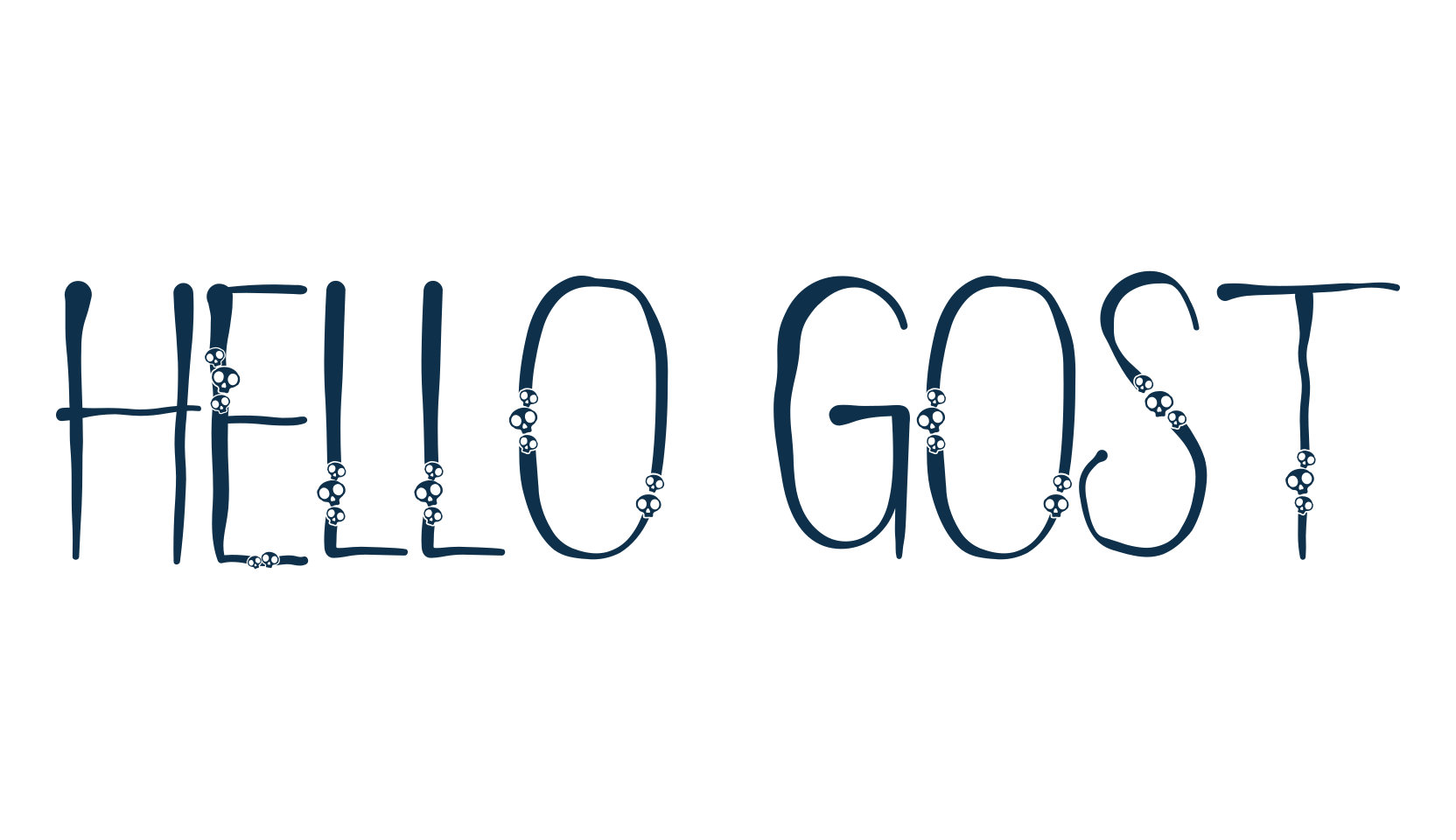 Hello Gost, fancy decorative font preview