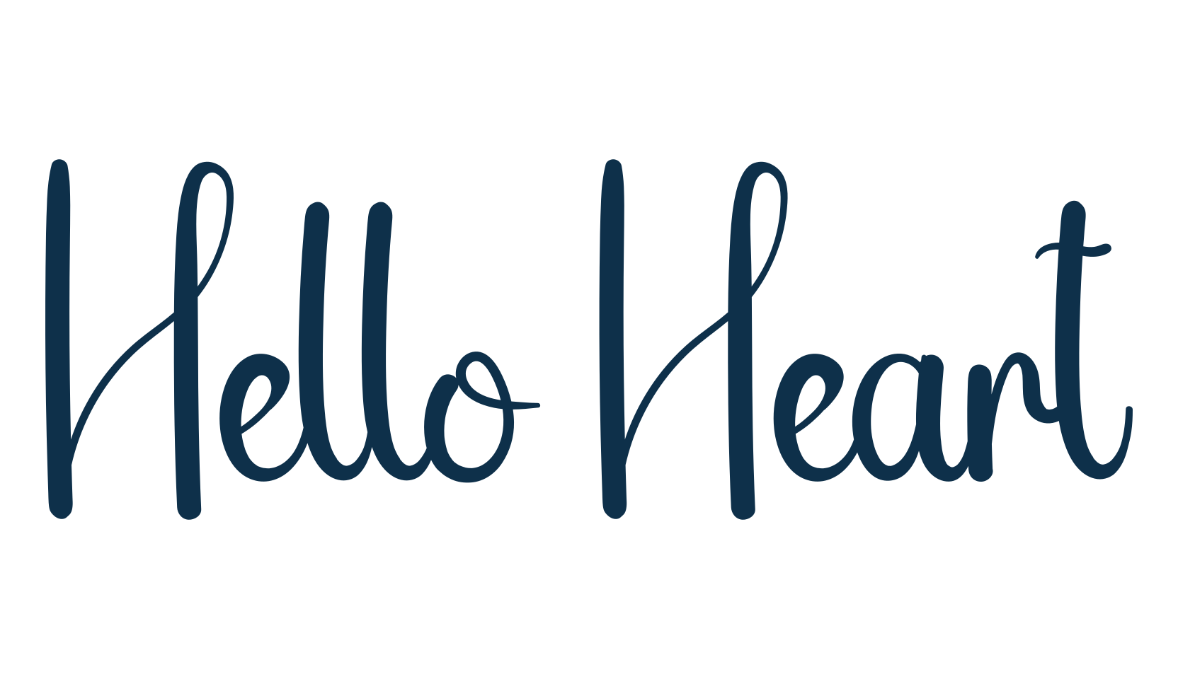 Hello Heart, handwriting font preview