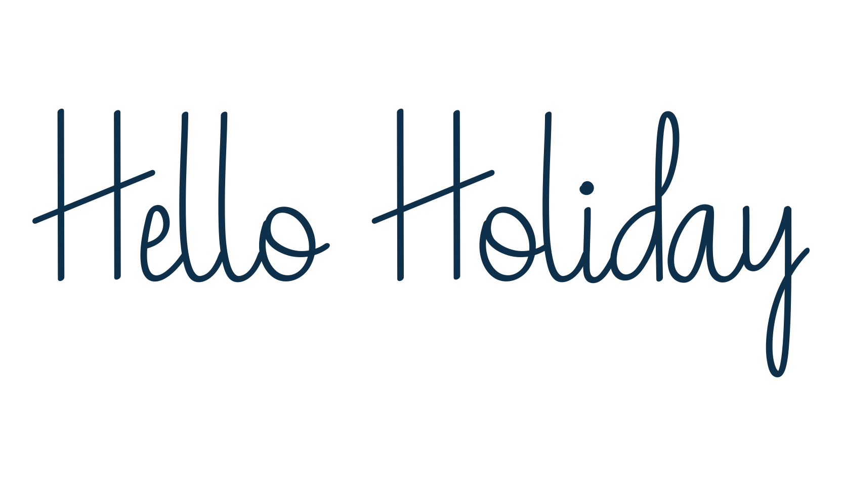 Hello Holiday, script handwritten fancy decorative calligraphy font preview
