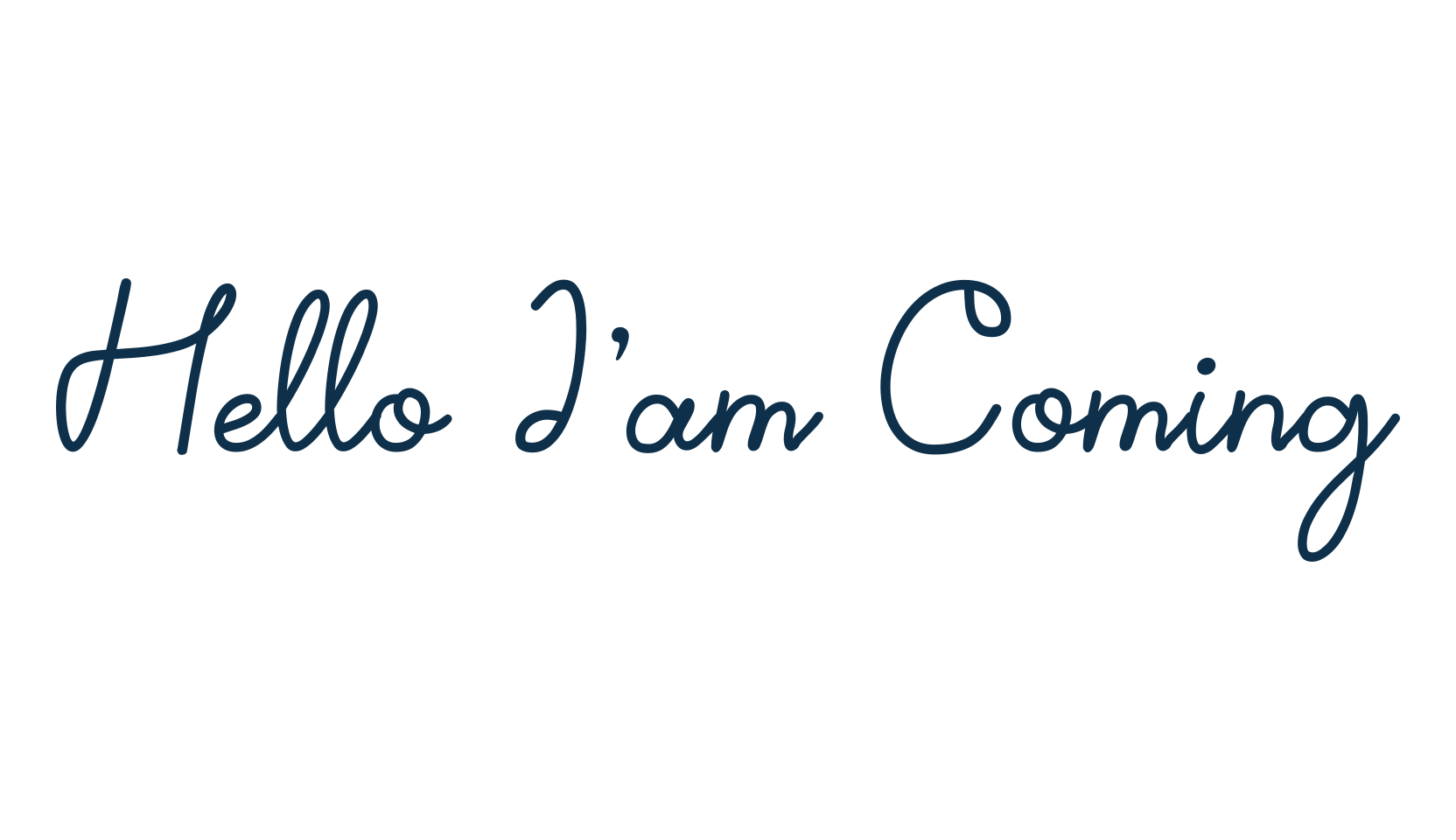 Hello I'am Coming, handwriting font preview