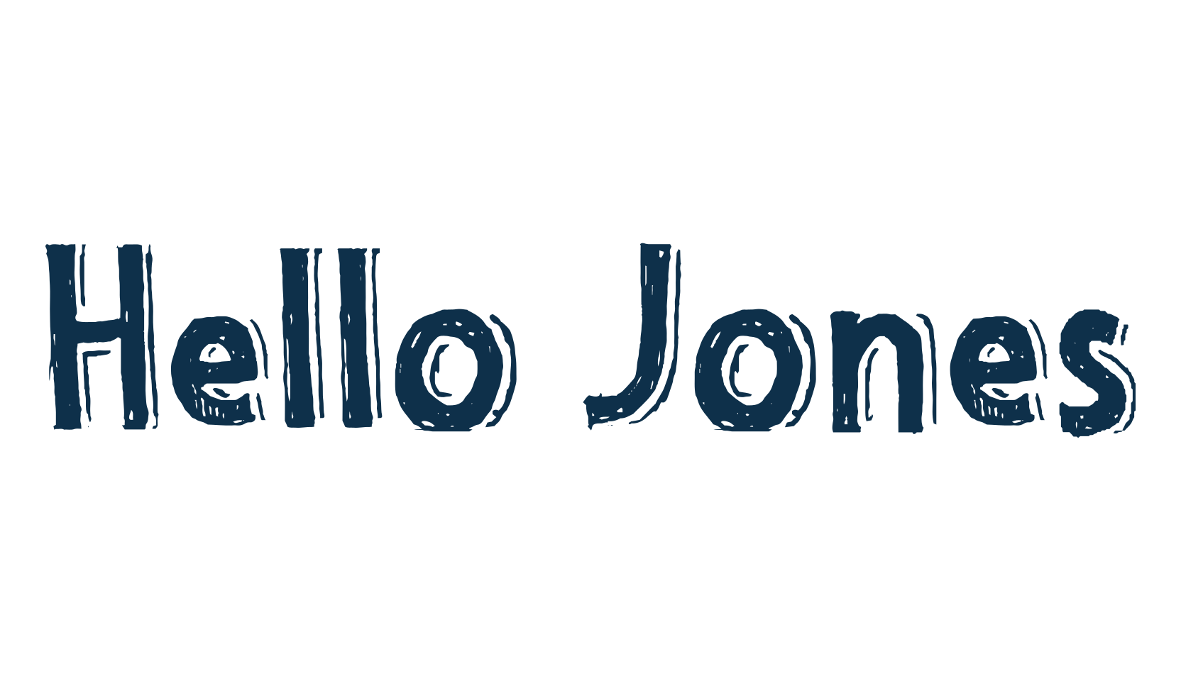 Hello Jones, eroded font preview