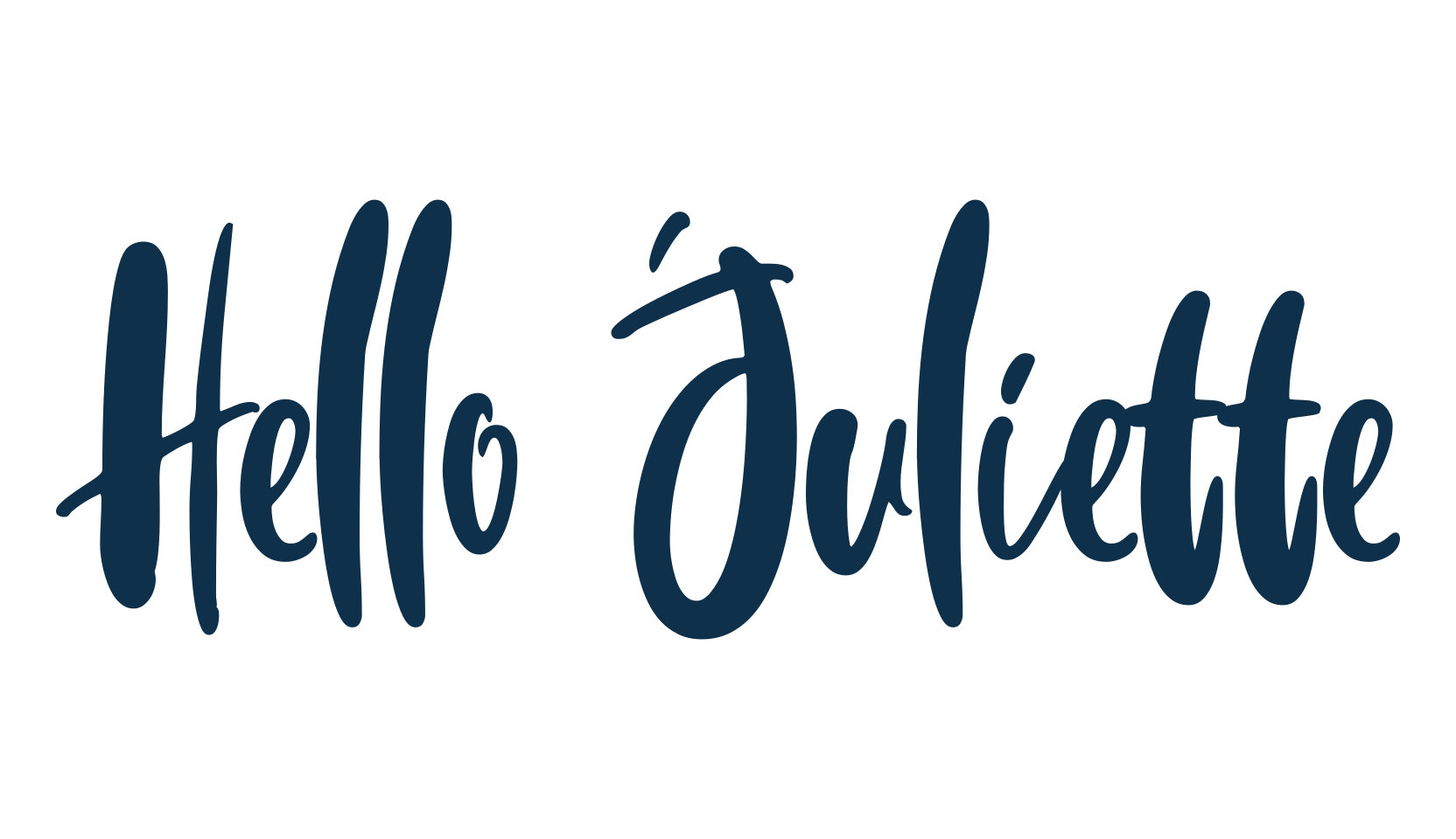 Hello Juliette, script handwritten fancy decorative calligraphy font preview