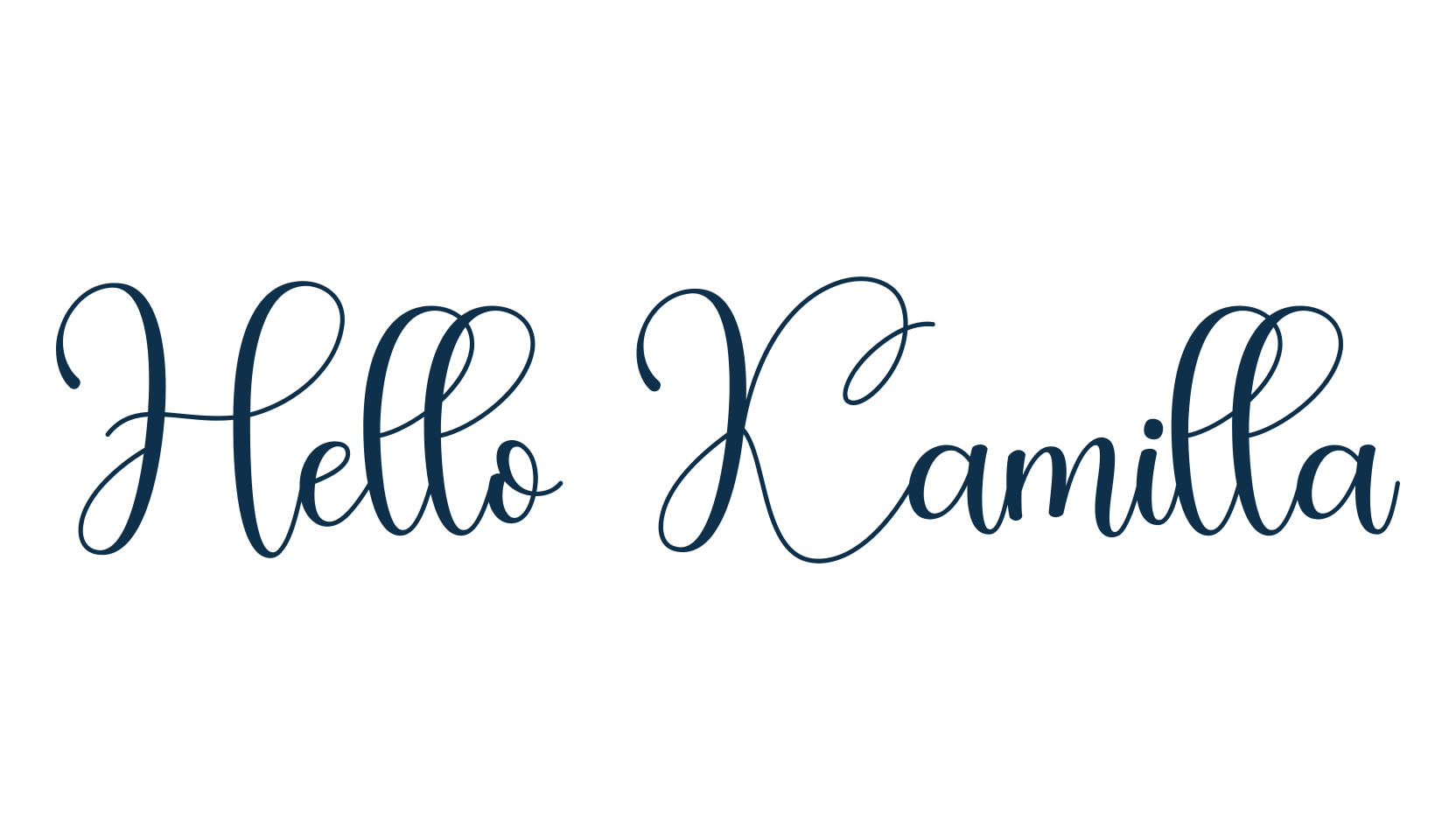 Hello Kamilla, script calligraphy fancy decorative font preview