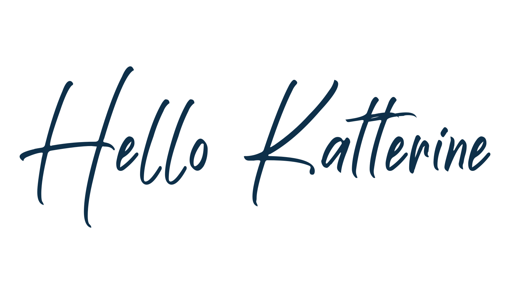 Hello Katterine, script handwritten fancy decorative calligraphy font preview