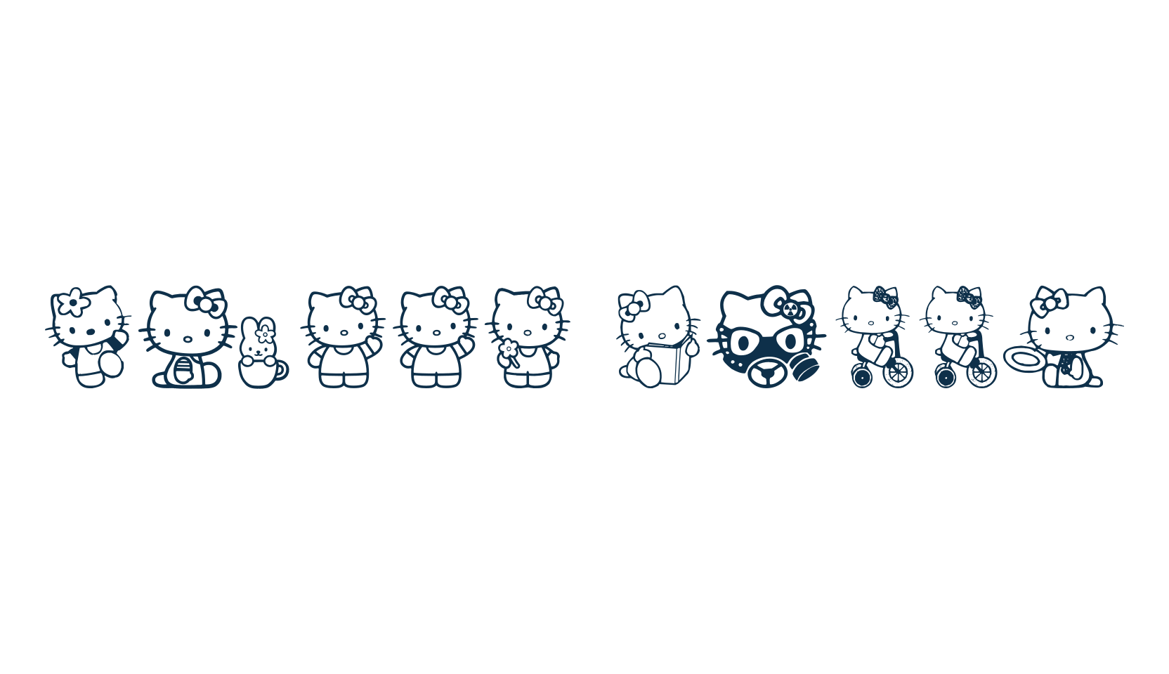 Hello Kitty, fancy decorative font preview