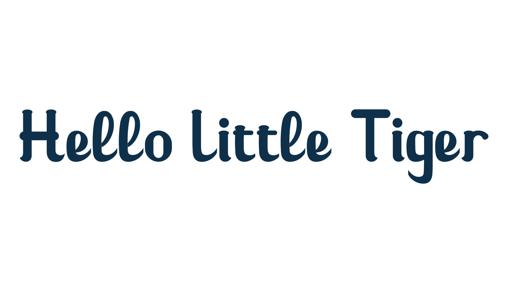 Hello Little Tiger, display market font preview