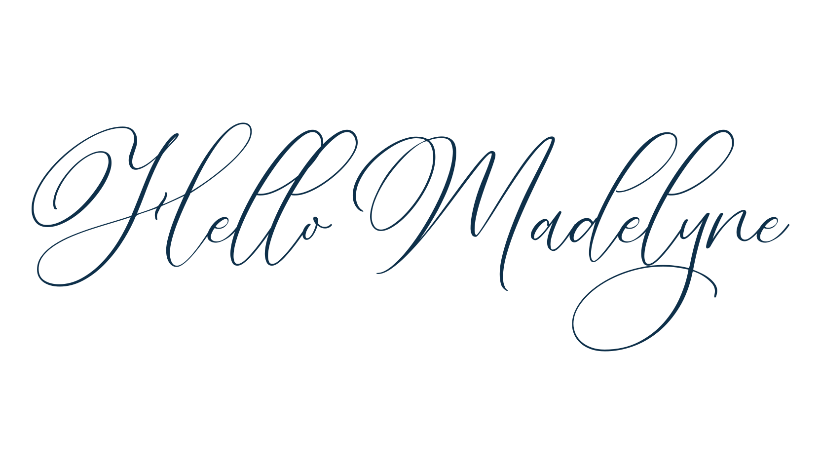 Hello Madelyne, script calligraphy fancy decorative font preview