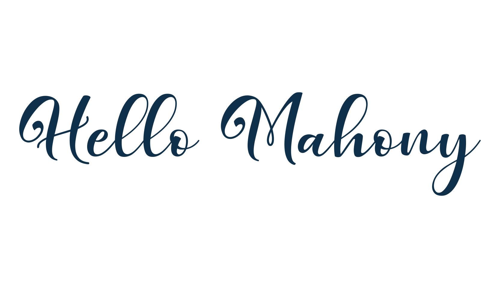 Hello Mahony, script calligraphy fancy decorative font preview