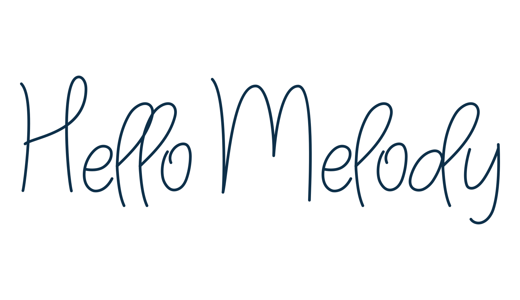 Hello Melody, handwriting font preview