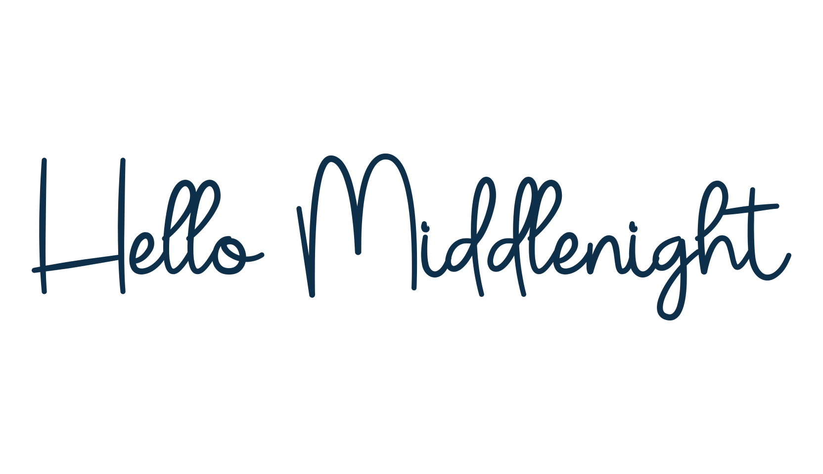 Hello Middlenight, handwriting font preview