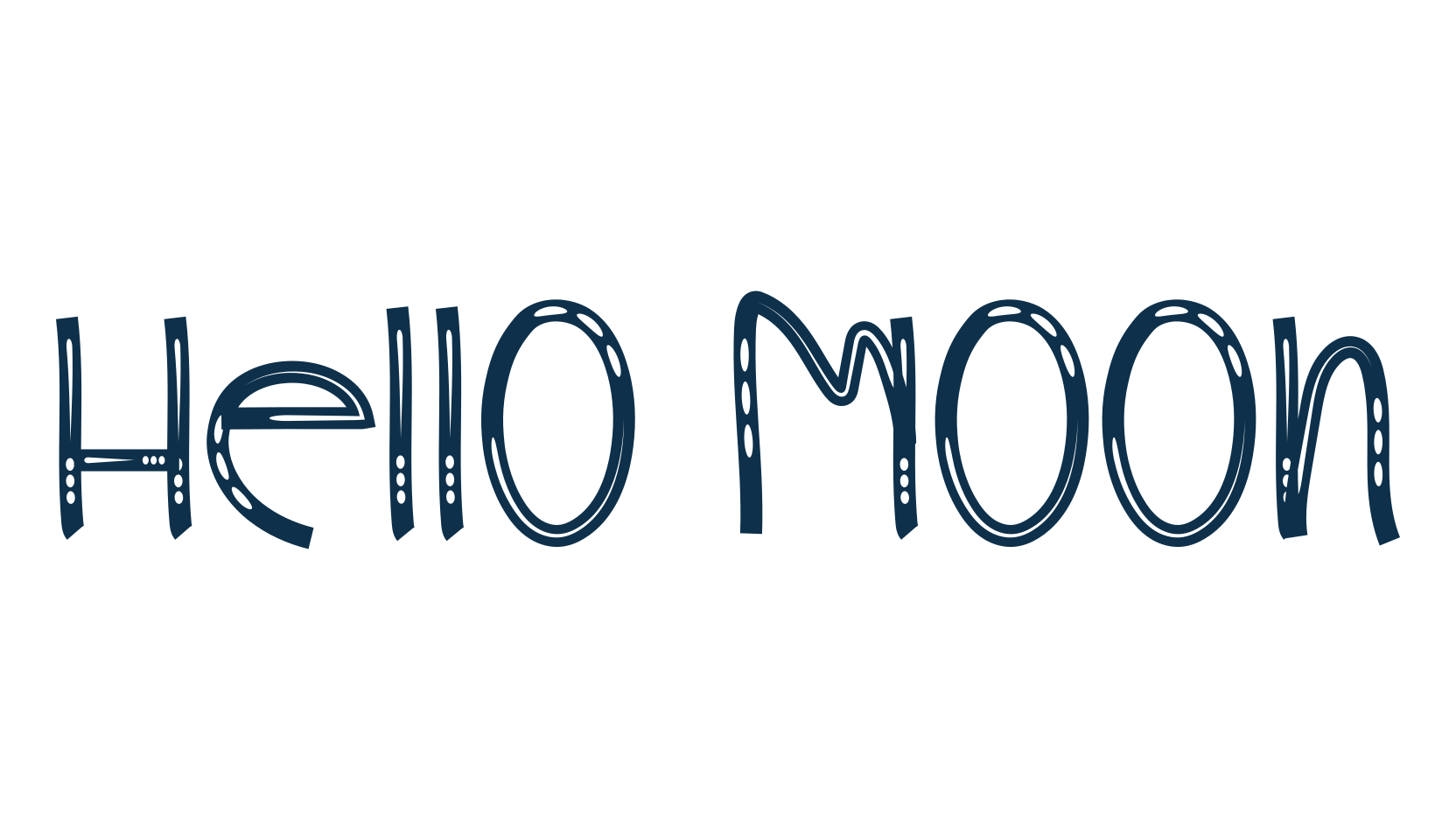 Hello Moon, fancy cartoon decorative font preview