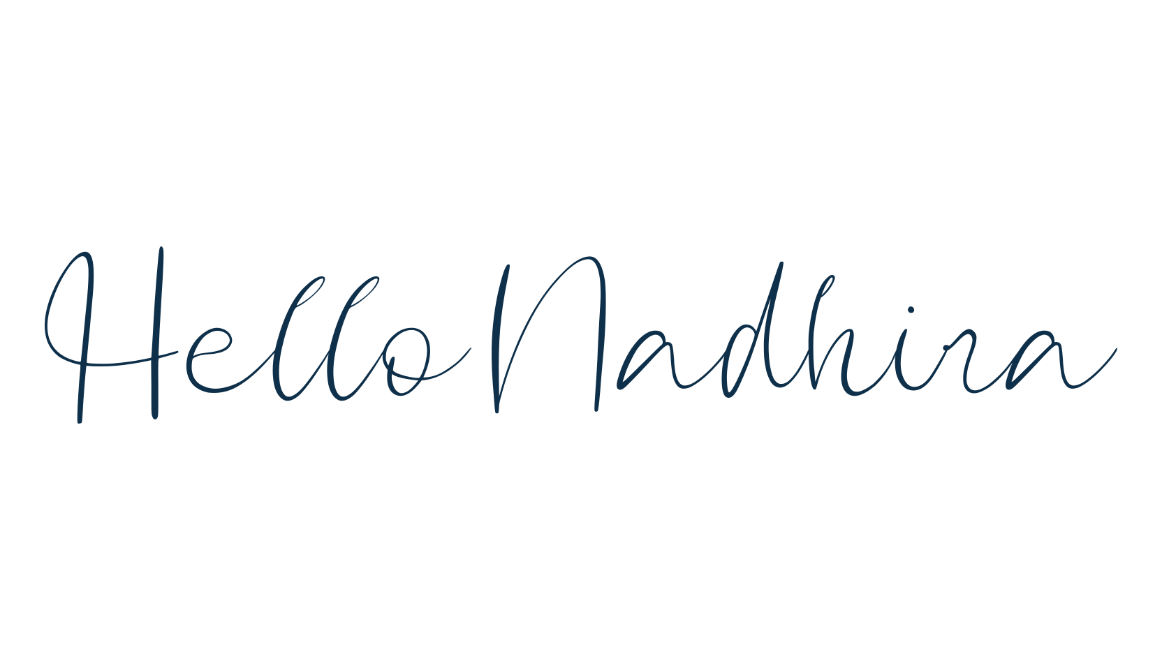 Hello Nadhira, handwriting font preview