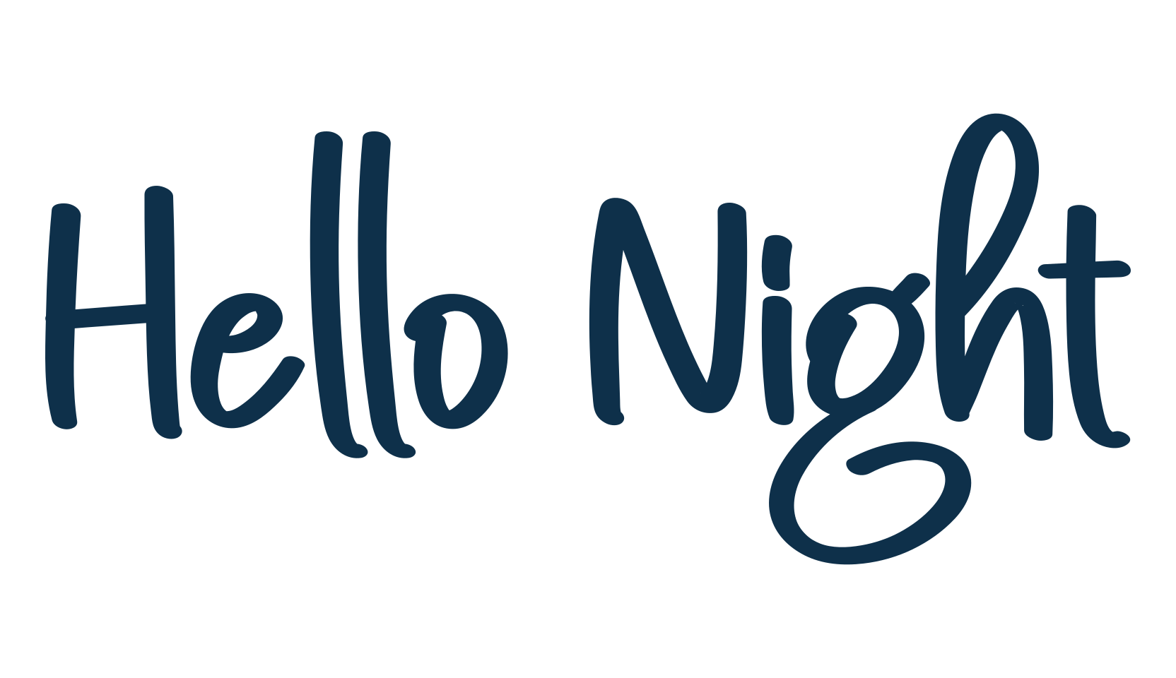 Hello Night, handwriting font preview