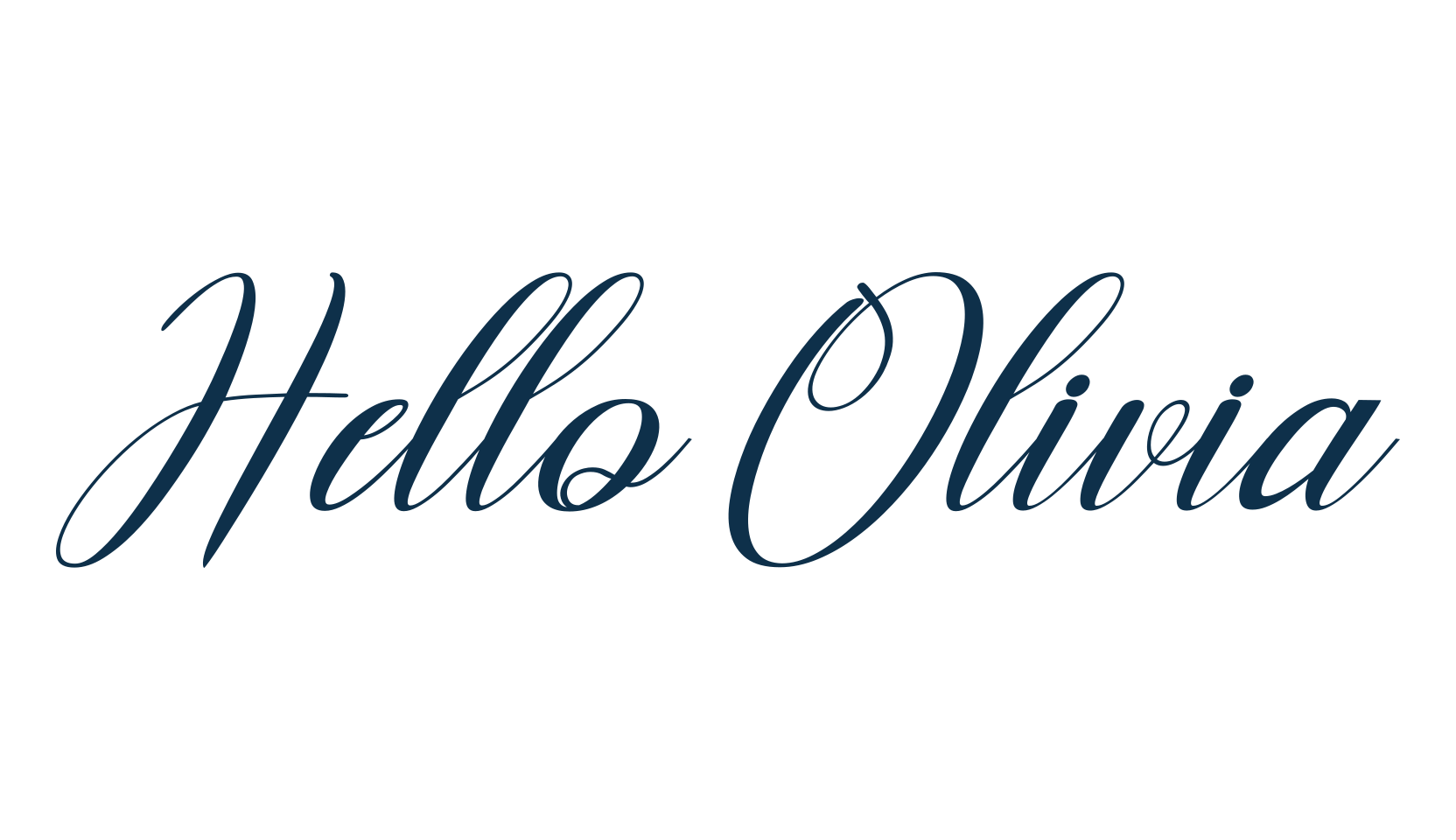 Hello Olivia, calligraphy font preview