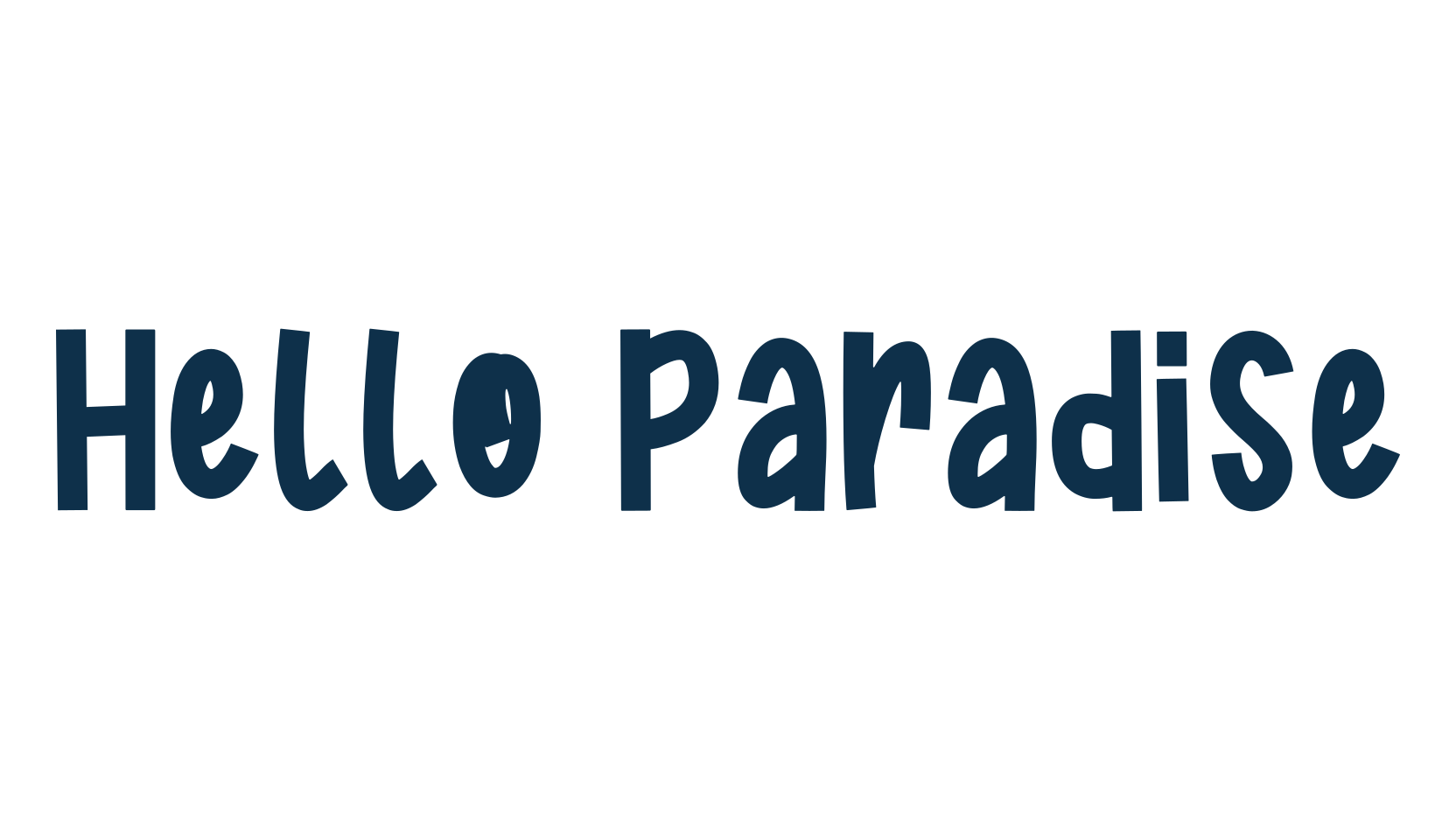Hello Paradise, cartoon font preview