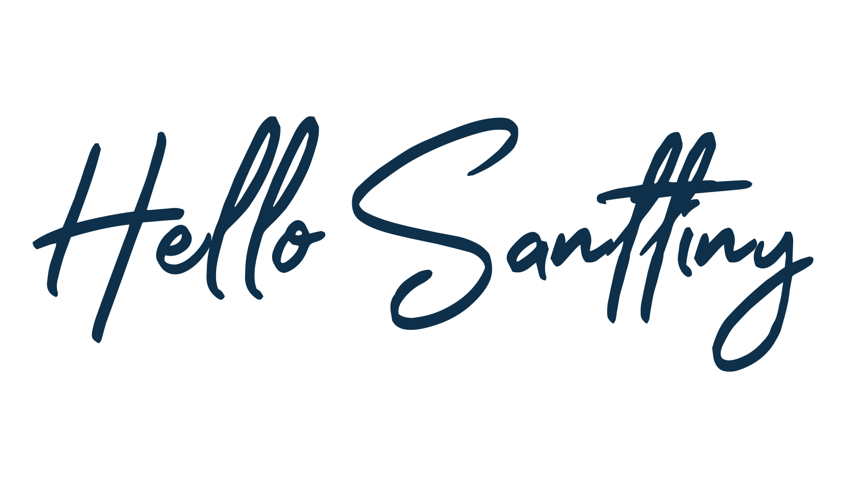 Hello Santtiny, script handwritten fancy decorative calligraphy font preview