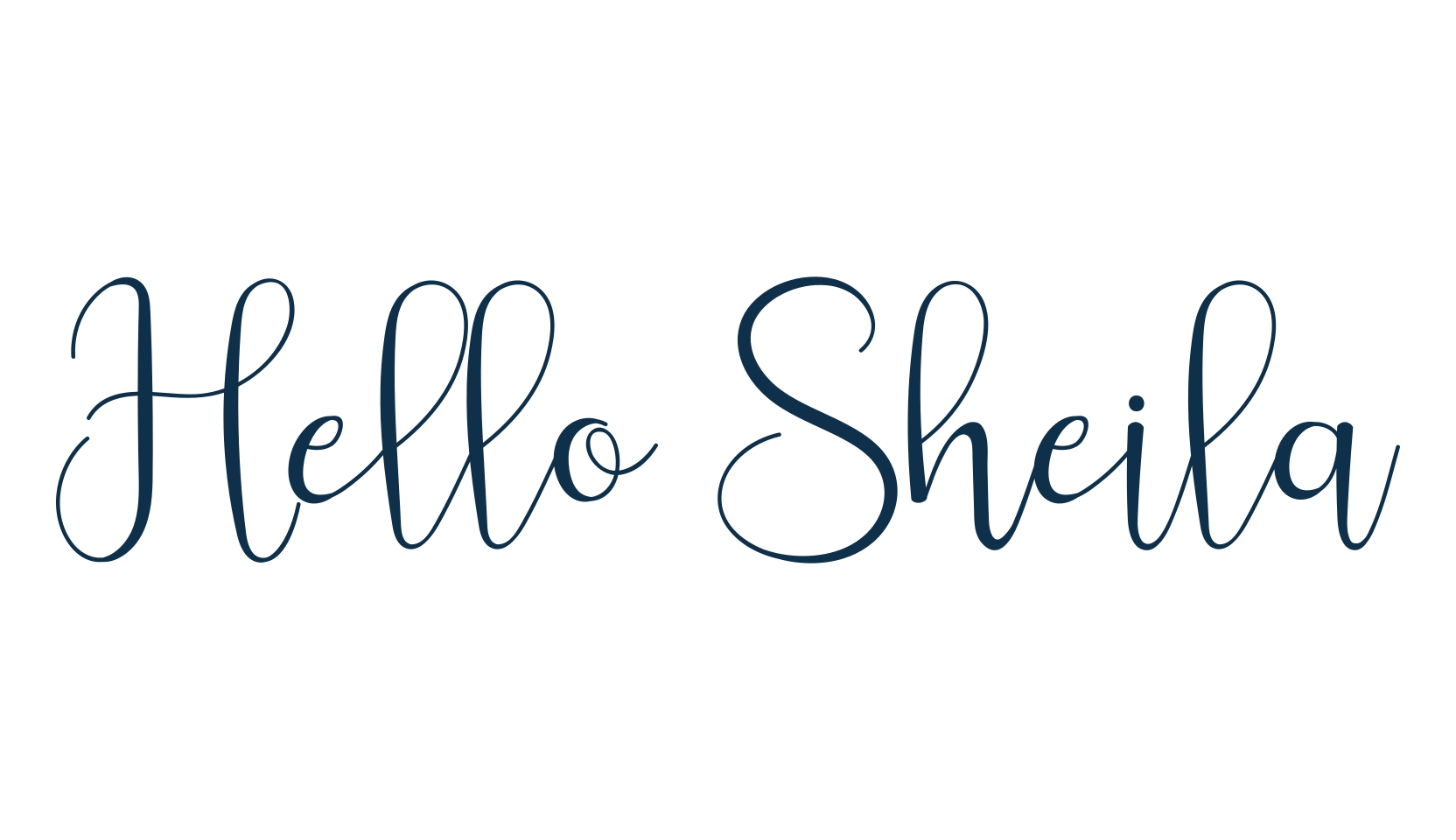 Hello Sheila, script calligraphy fancy decorative font preview