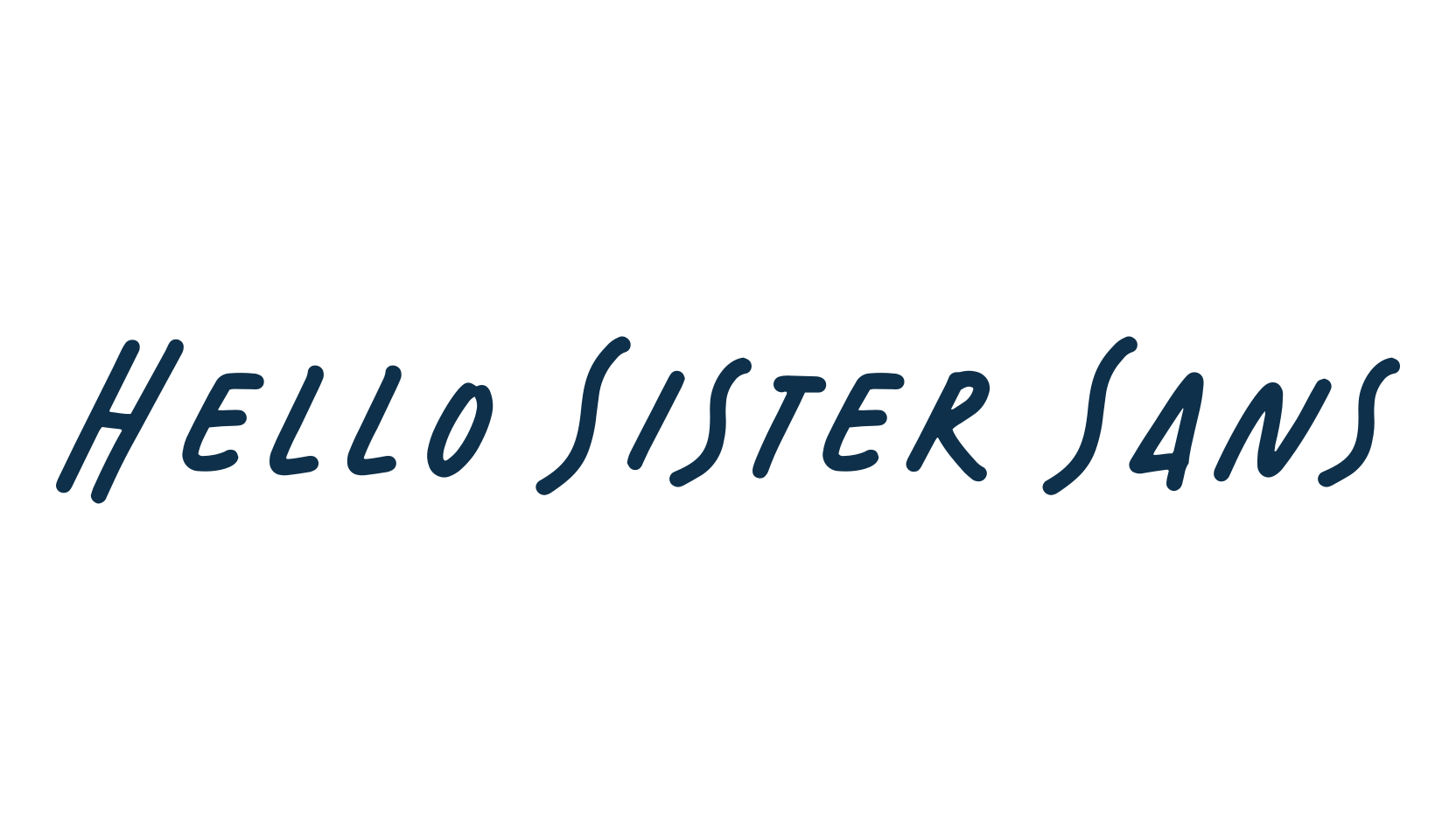Hello Sister Sans, handwriting font preview