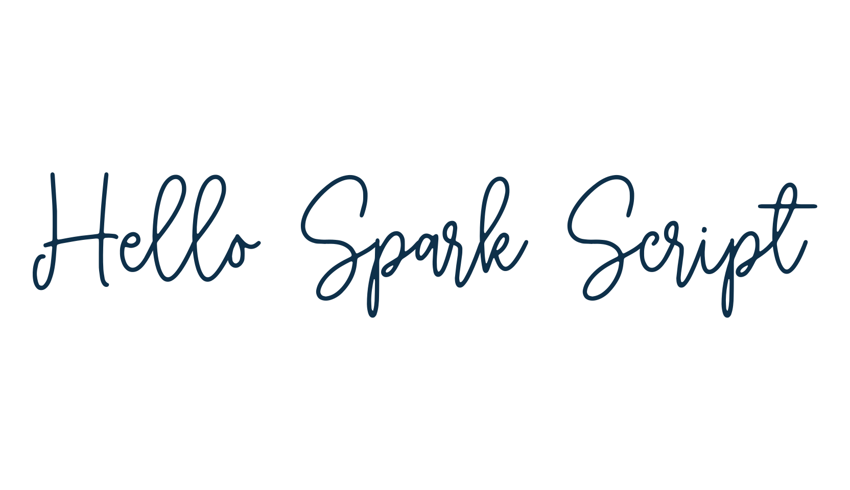Hello Spark Script, handwriting font preview