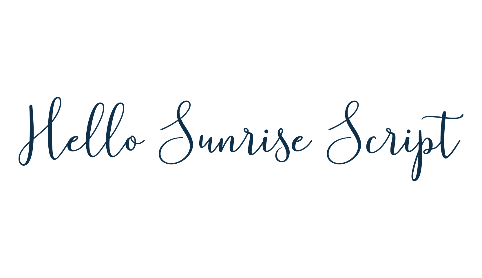 Hello Sunrise Script, calligraphy font preview