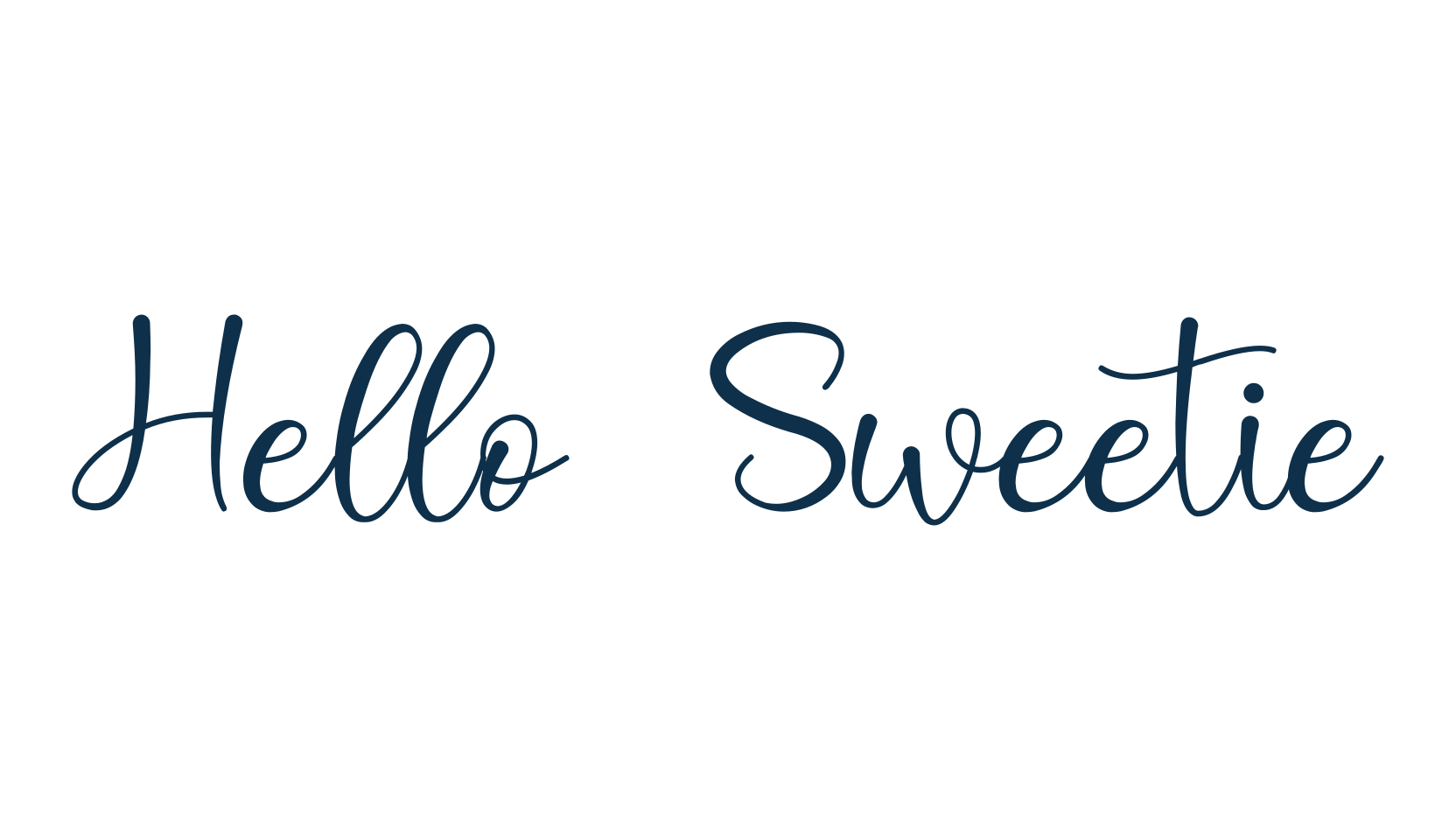 Hello Sweetie, script calligraphy fancy decorative font preview
