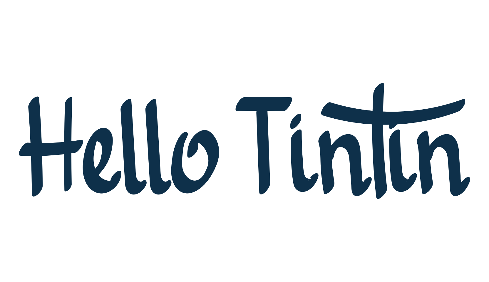 Hello Tintin, script handwritten fancy decorative calligraphy font preview