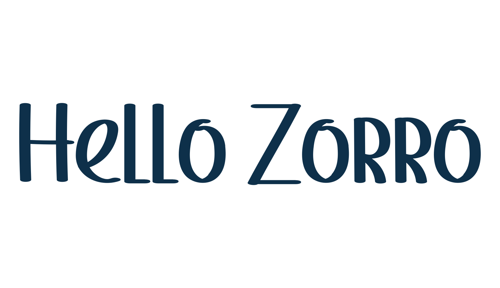 Hello Zorro, script handwritten fancy decorative calligraphy font preview