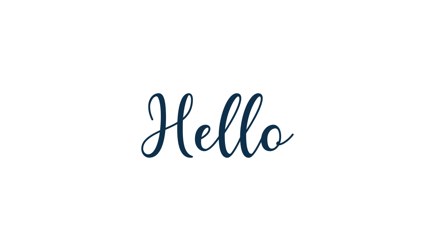Hello (hello), calligraphy font preview