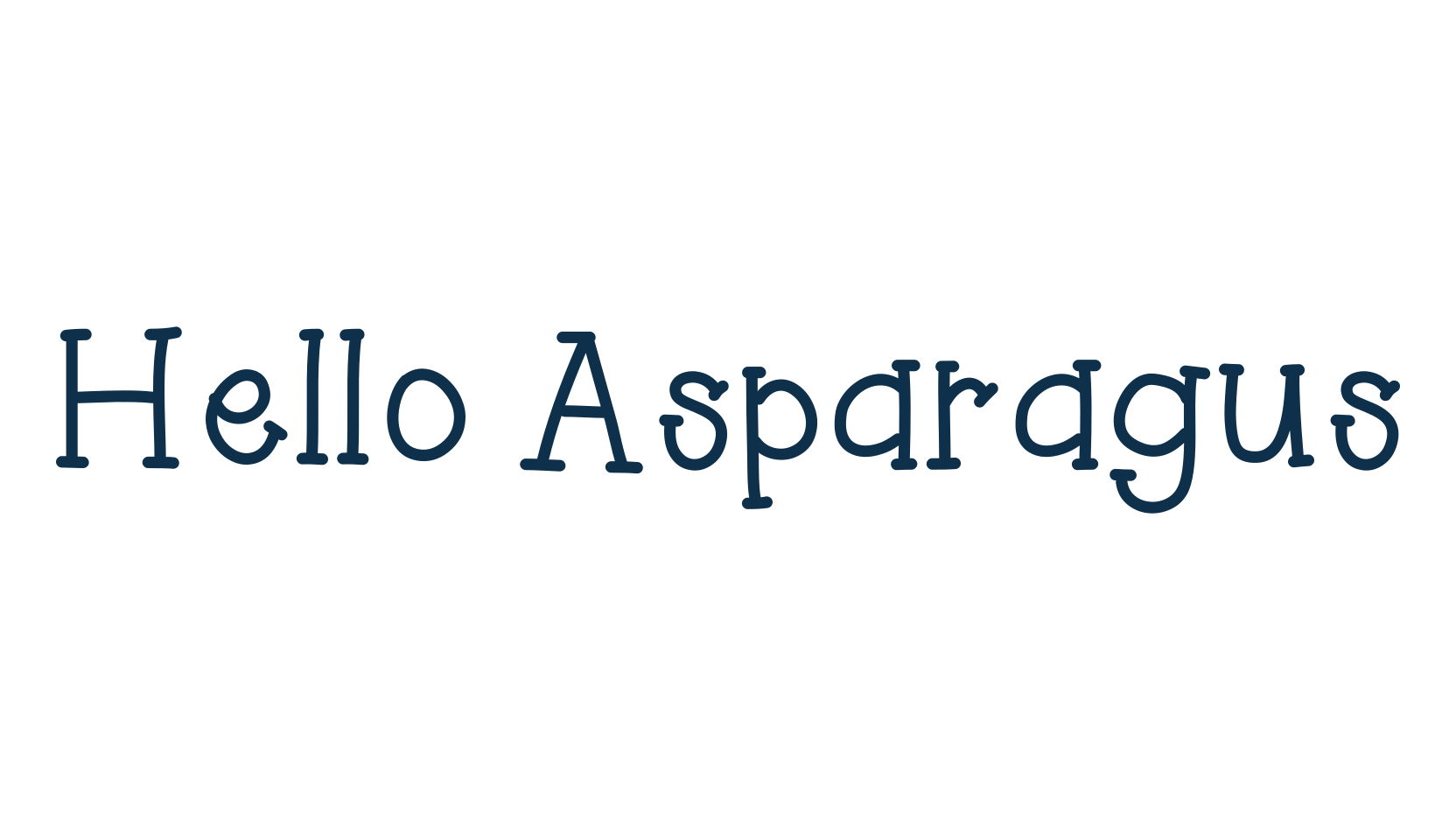 Hello Asparagus, cartoon font preview