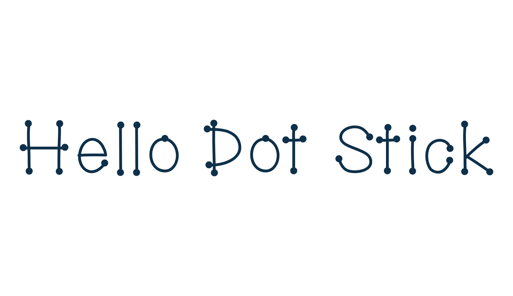 Hello Dot Stick, fancy various decorative font preview