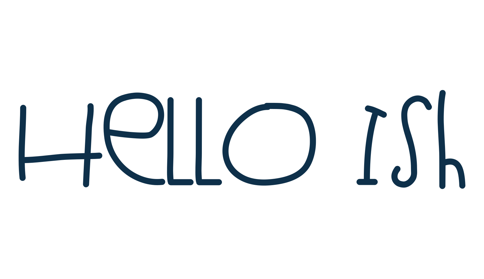 Hello Ish, handwriting font preview