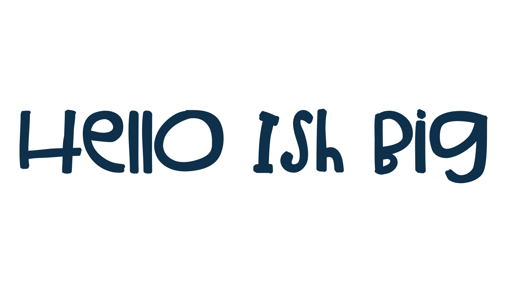 Hello Ish Big, fancy cartoon decorative font preview