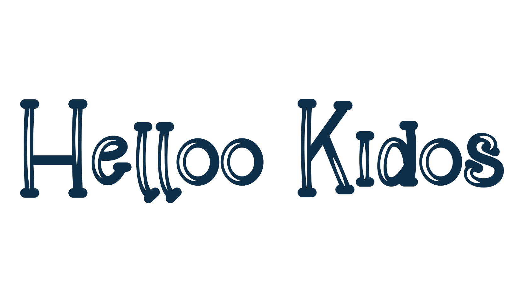 Helloo Kidos, cartoon font preview