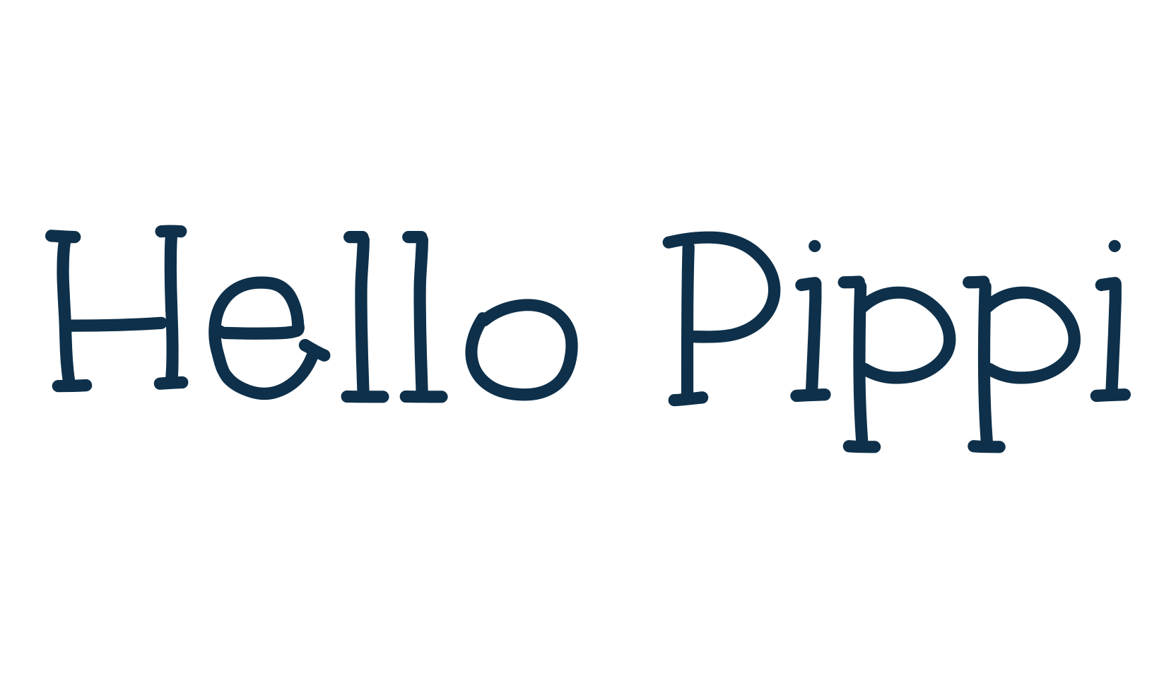 Hello Pippi, cartoon font preview