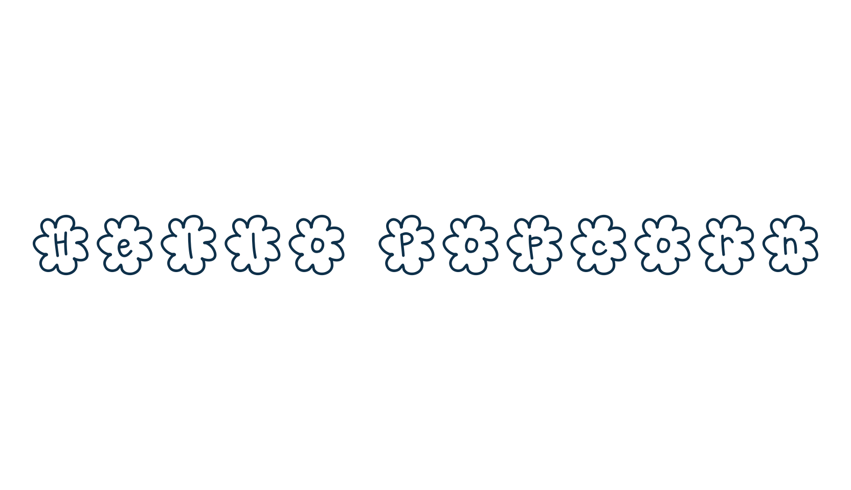 Hello Popcorn, decorative font preview