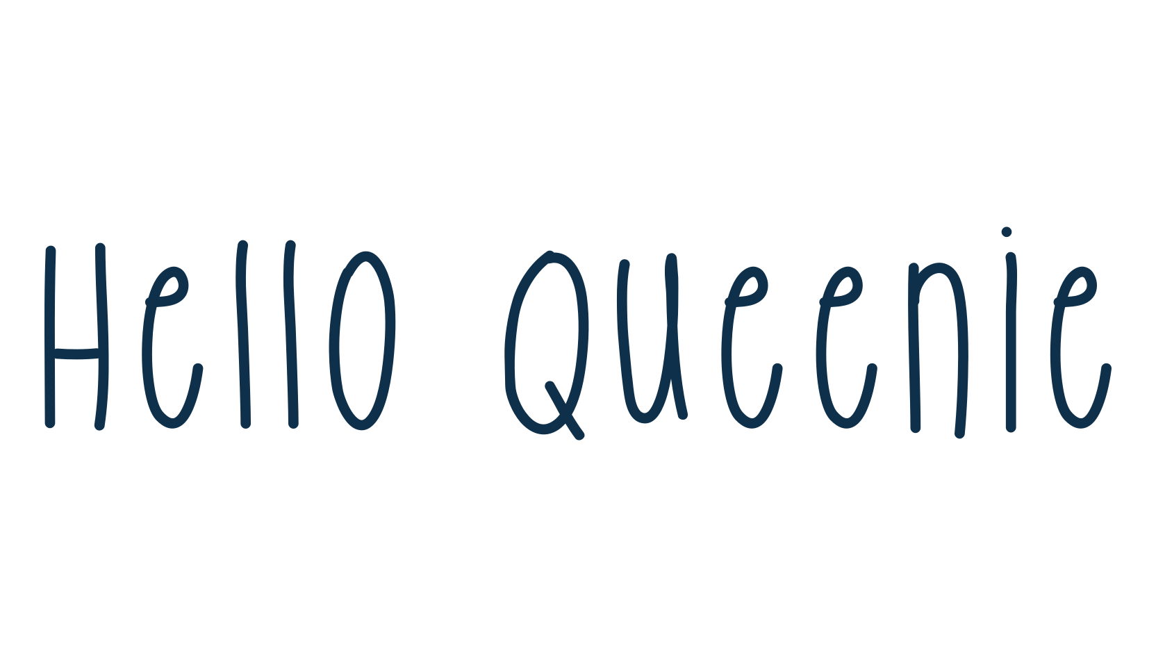 Hello Queenie, script handwritten fancy decorative calligraphy font preview