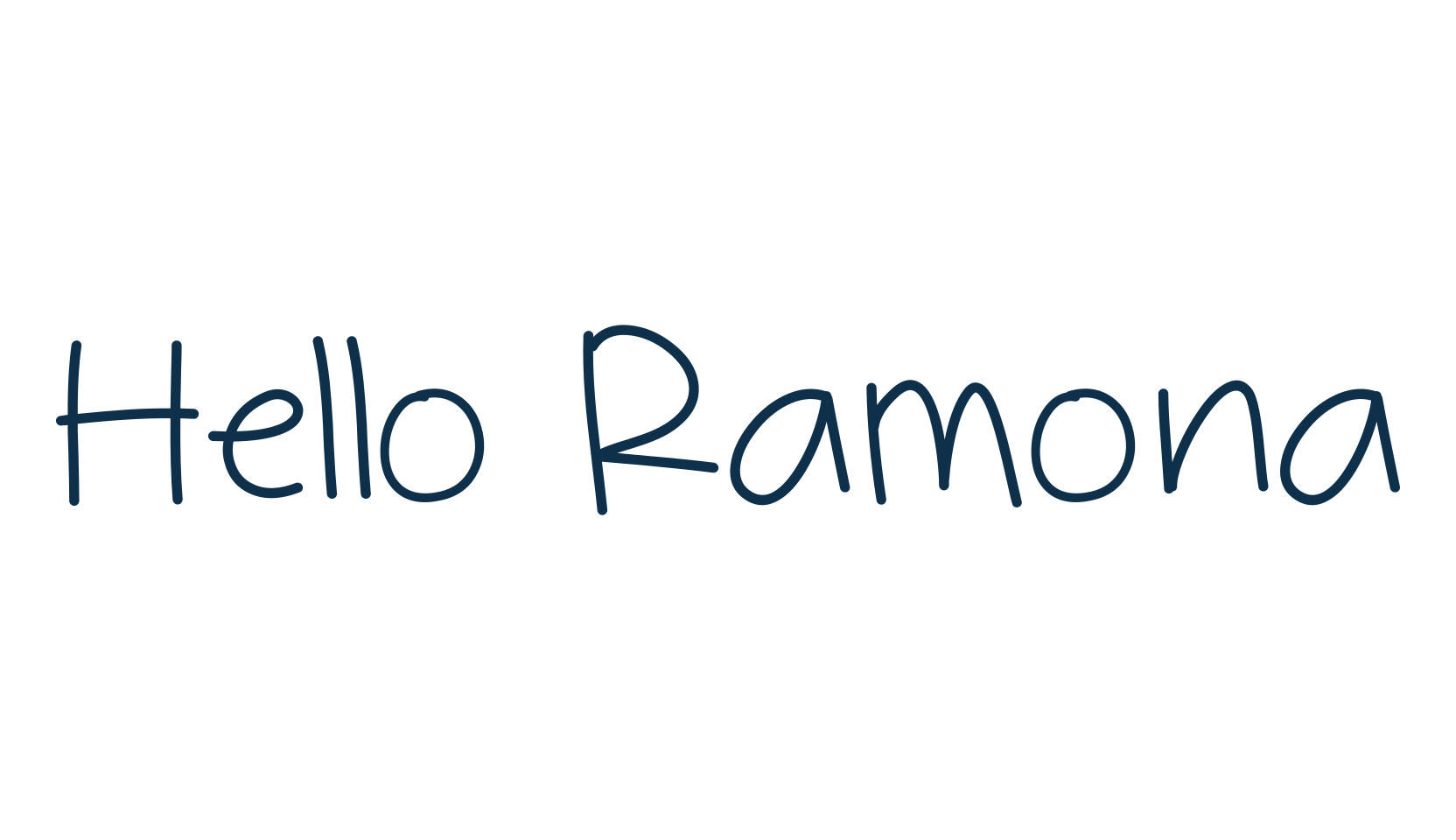 Hello Ramona, handwriting font preview