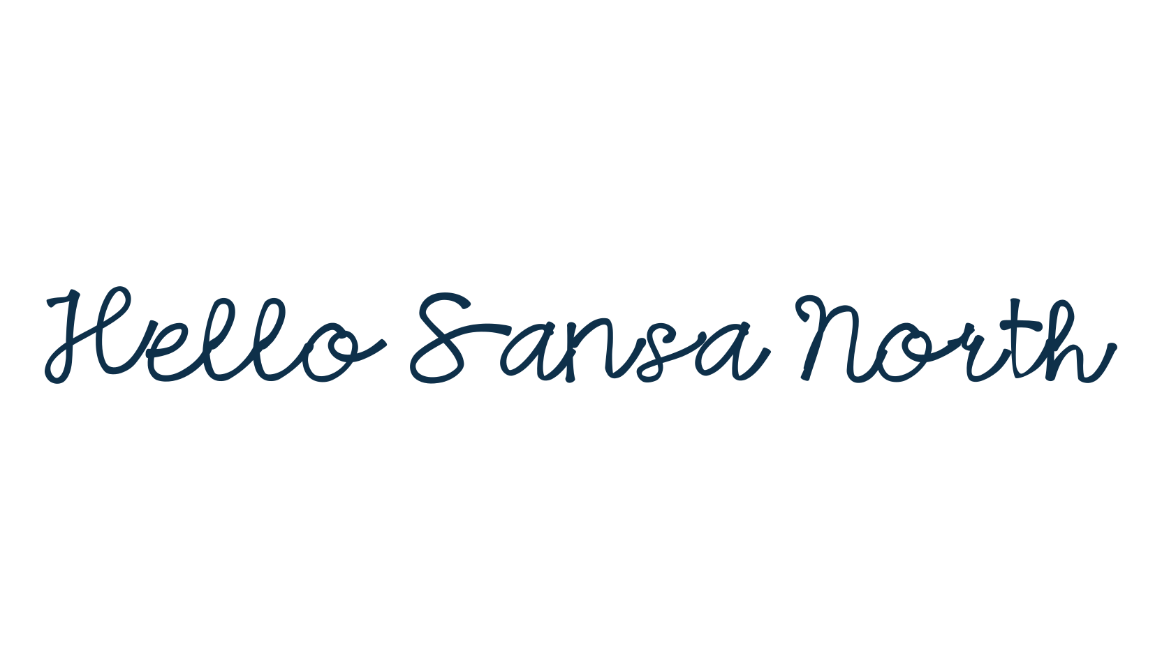 Hello Sansa North, handwriting font preview