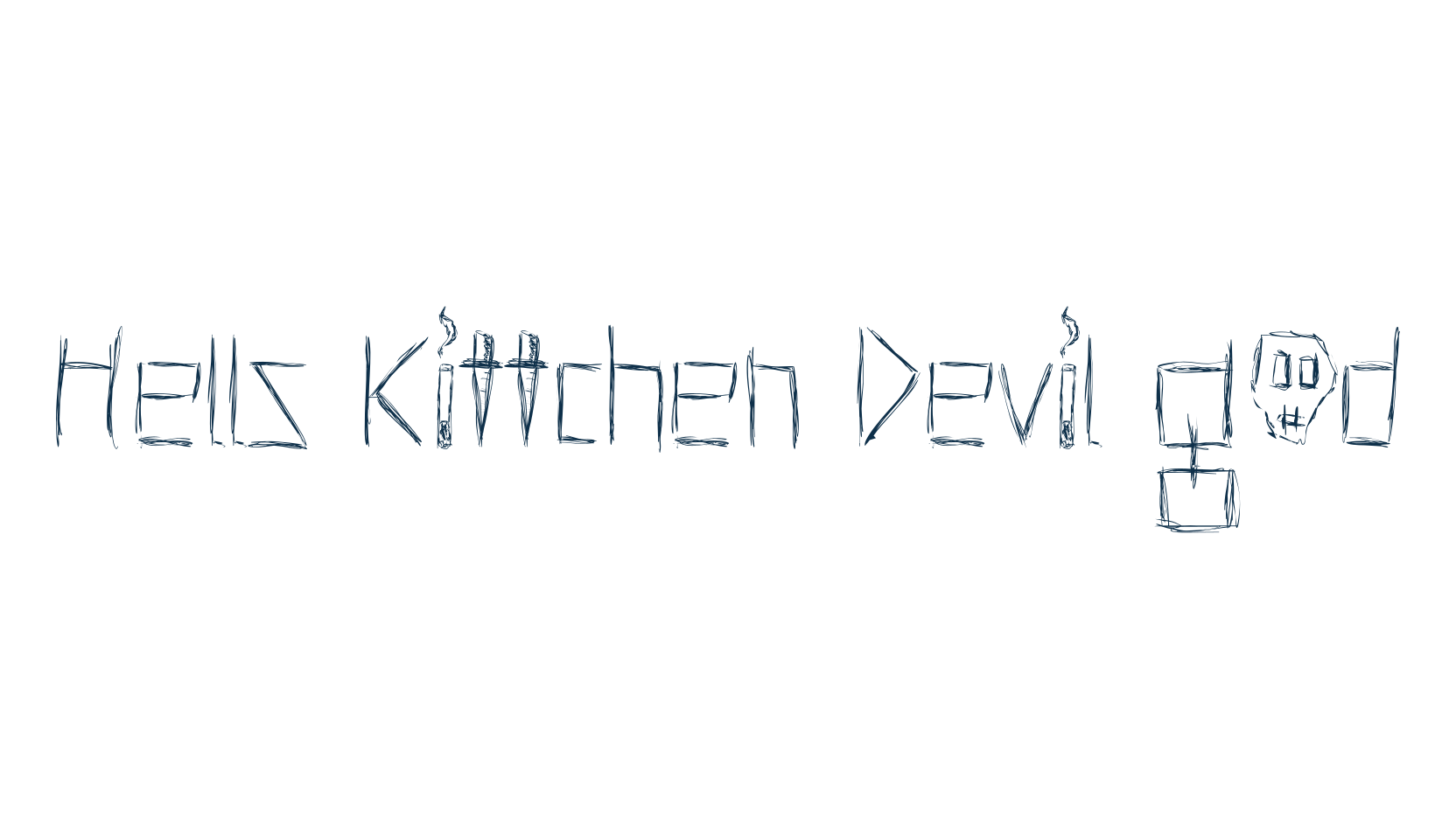 Hells Kittchen Devil God, trash font preview