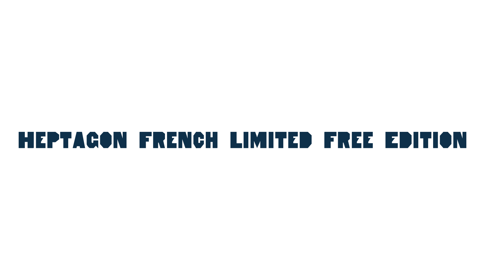 Heptagon French Limited Free Edition, techno square sci-fi font preview