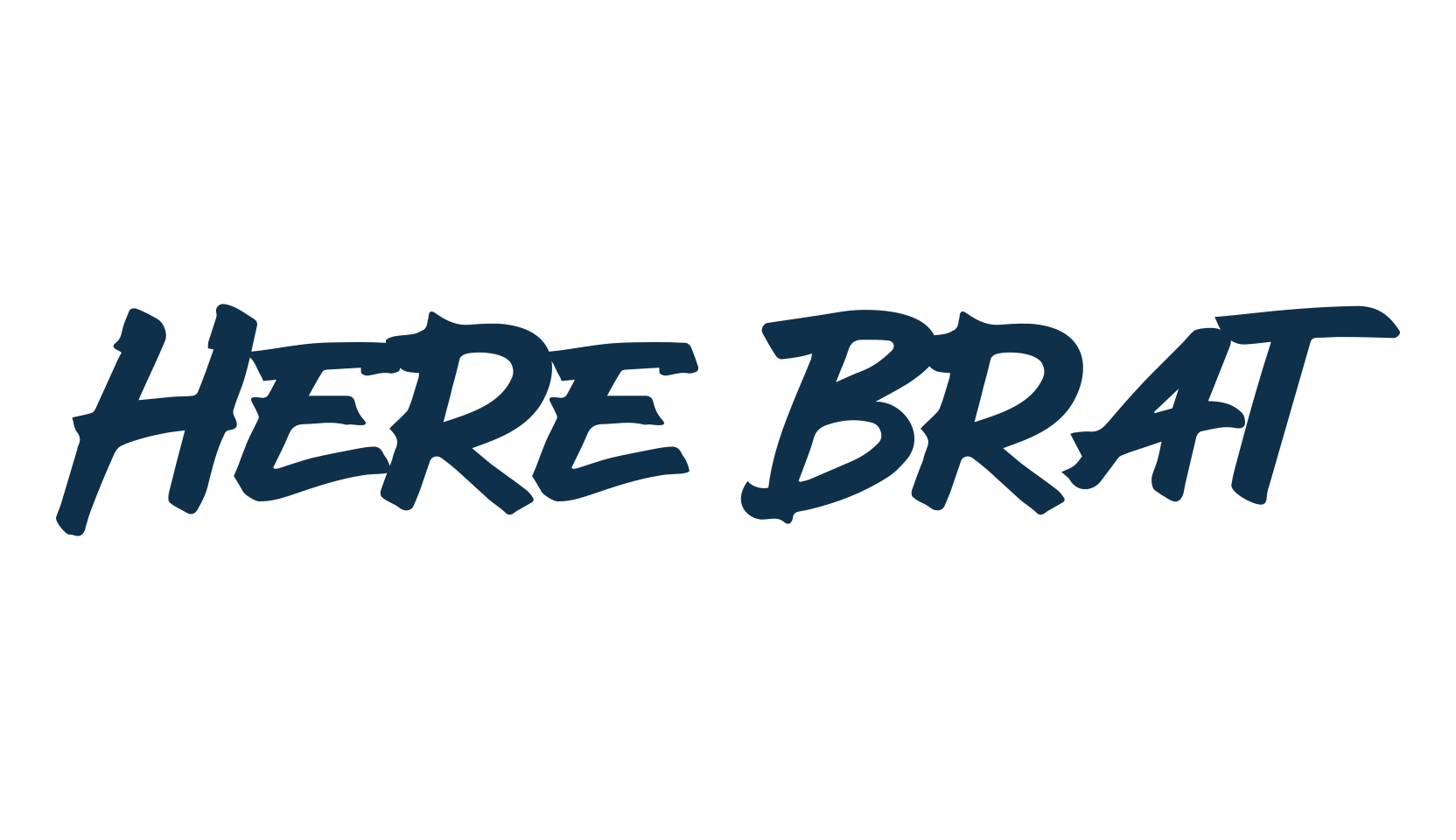 Here Brat, brush font preview