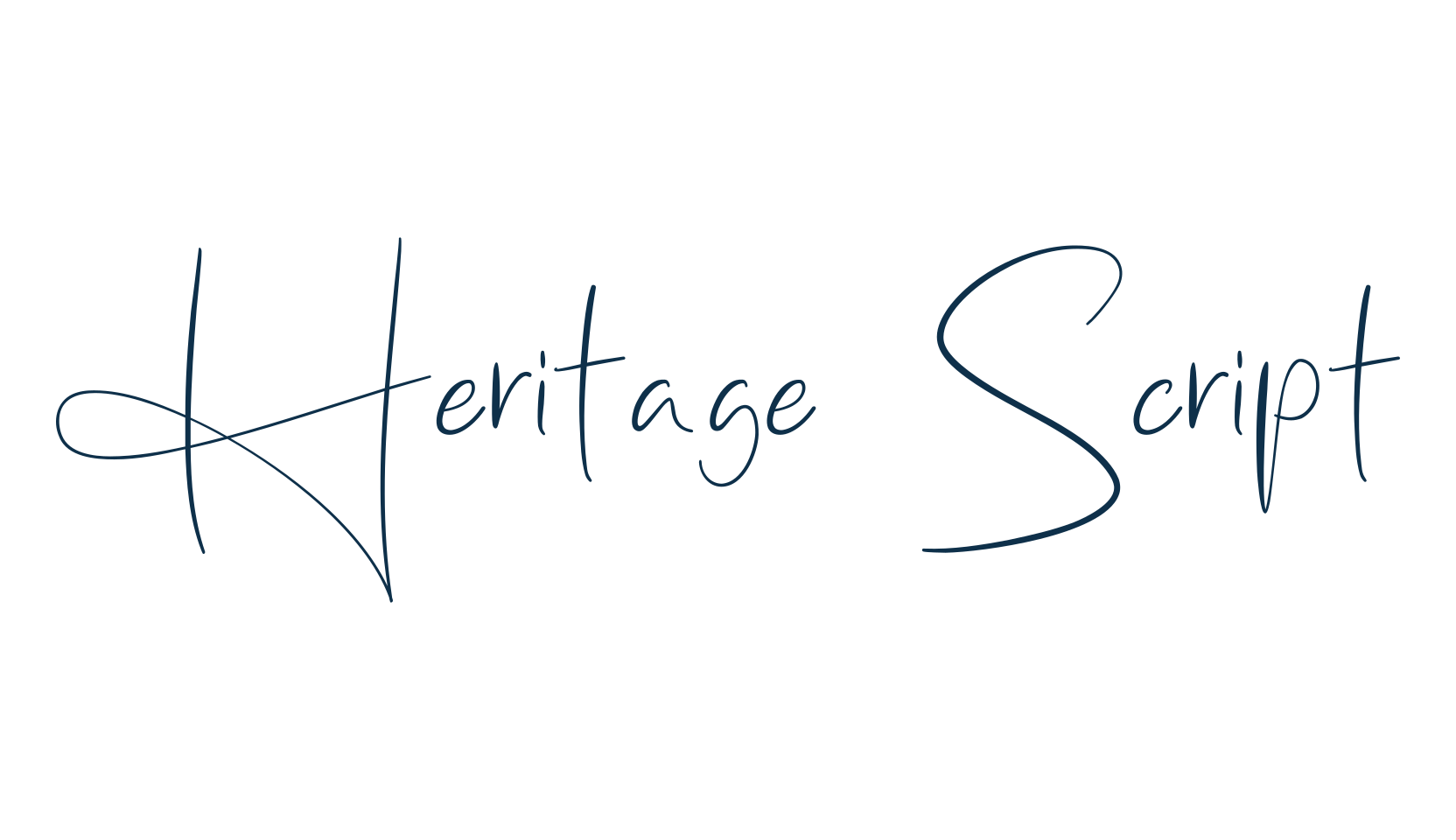 Heritage Script, handwriting font preview