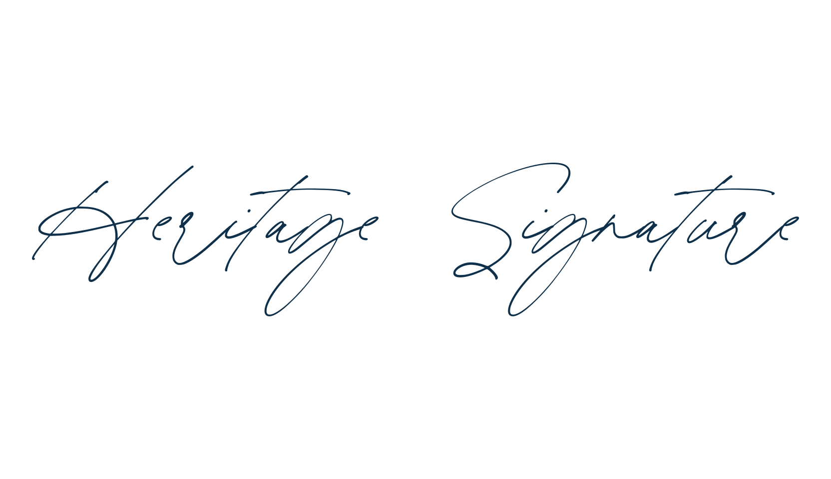 Heritage Signature, script handwritten fancy decorative calligraphy font preview