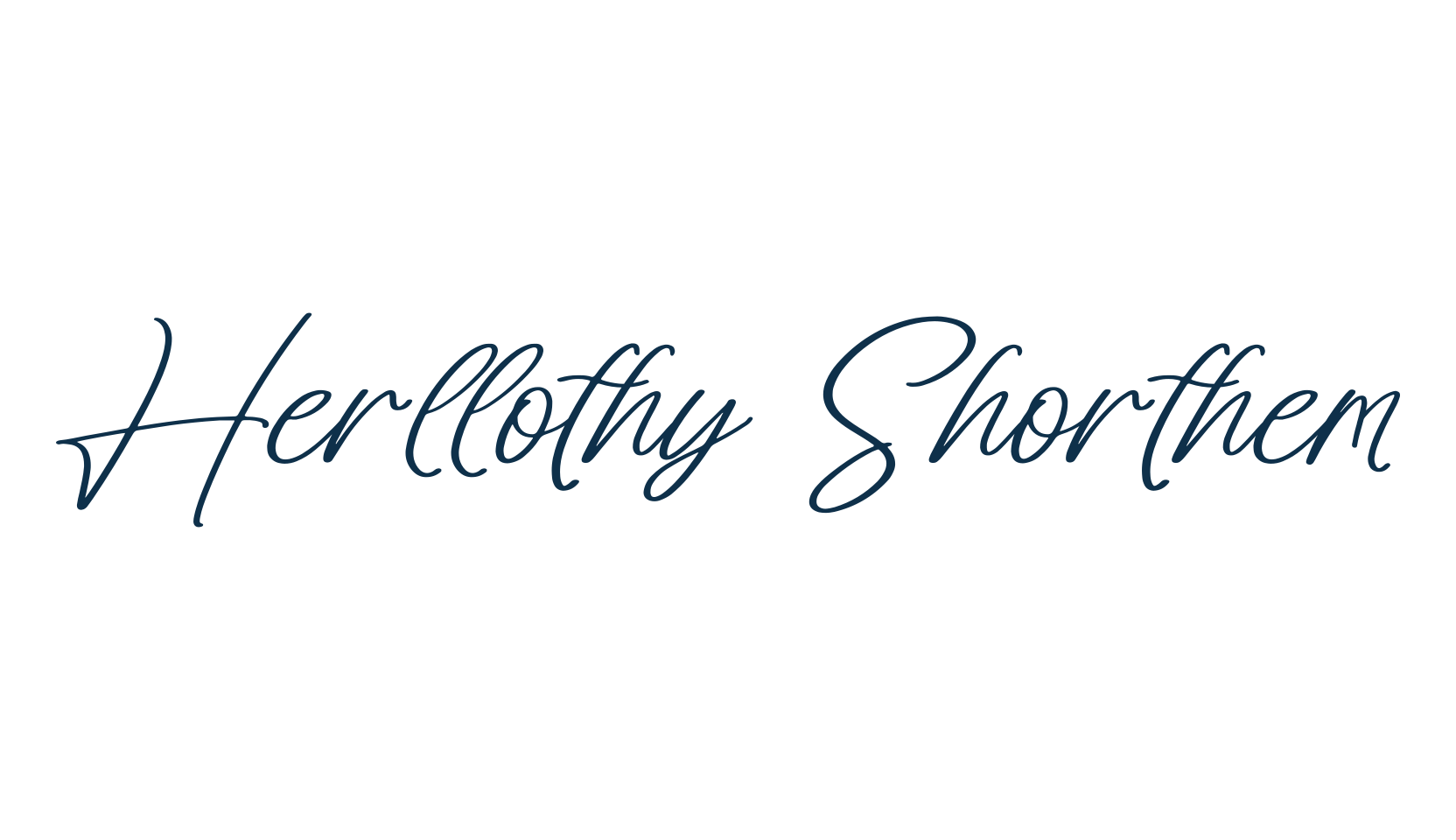 Herllothy Shorthem, script handwritten fancy decorative calligraphy font preview