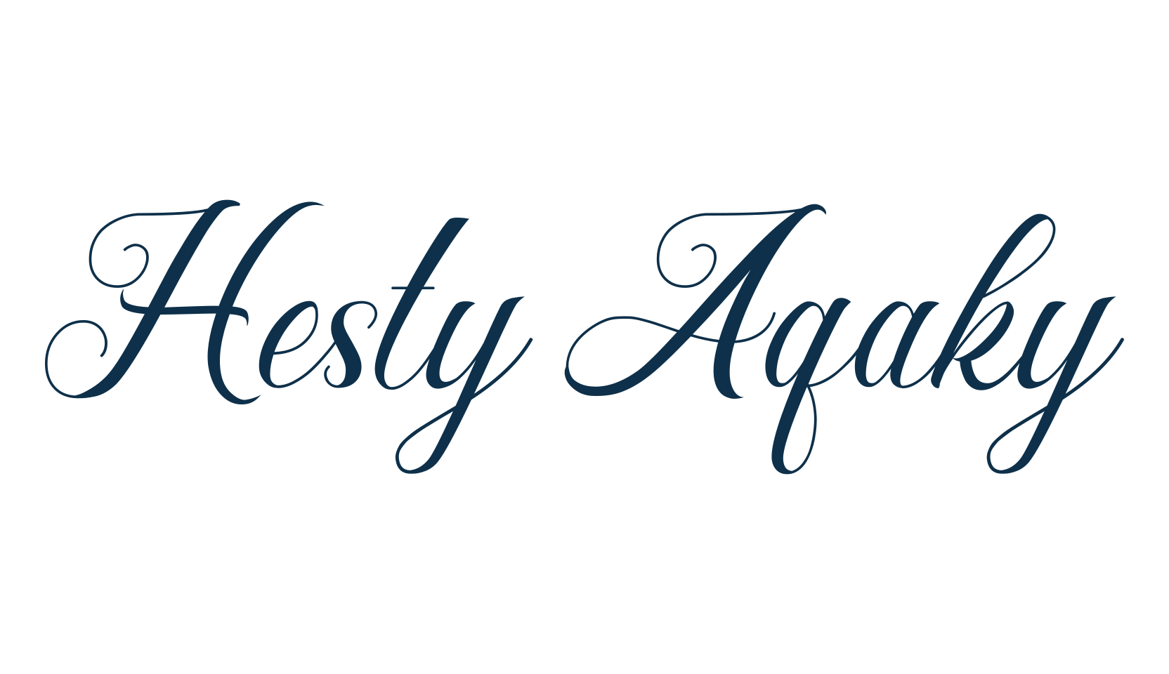 Hesty Aqaky, calligraphy font preview