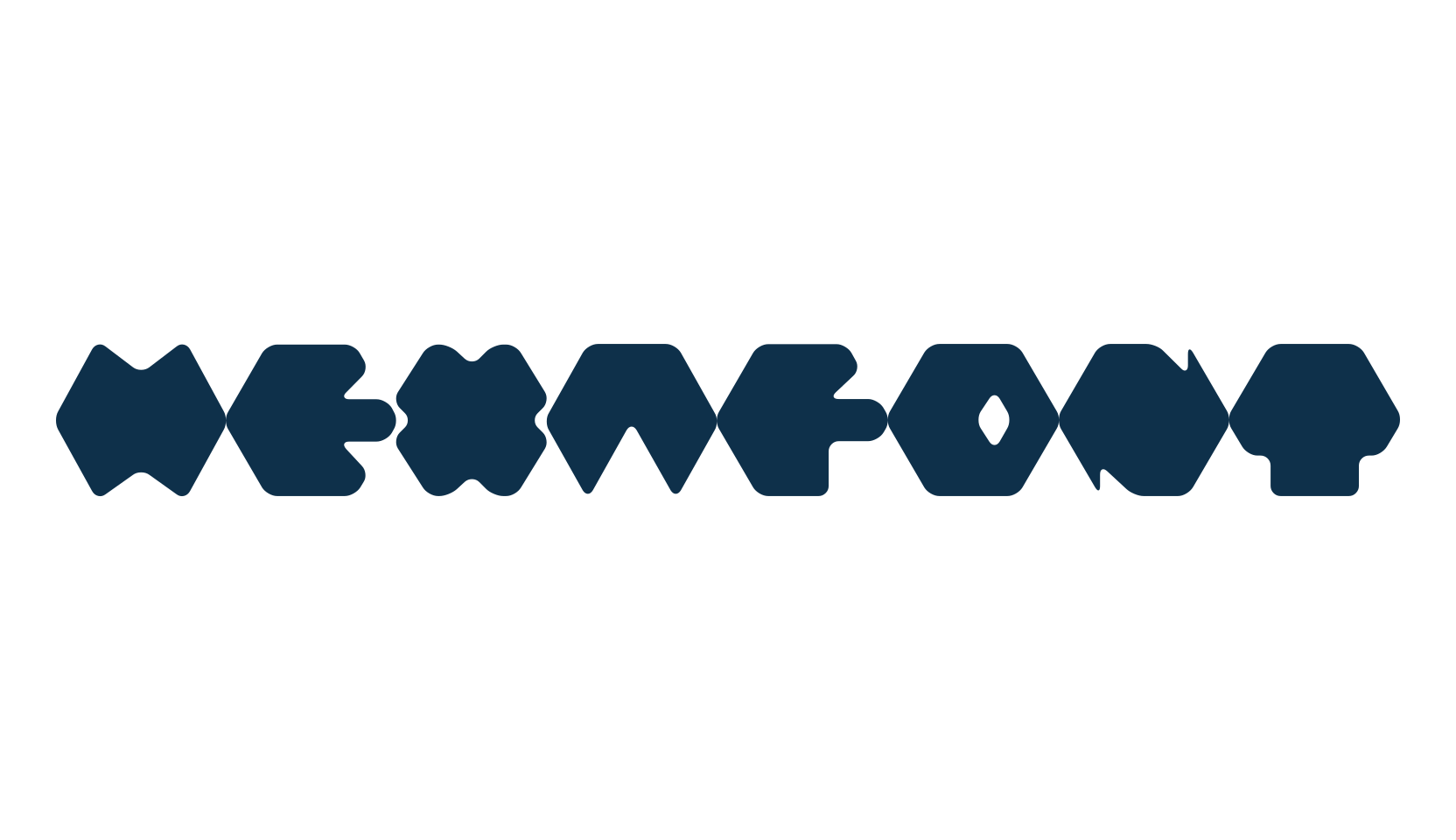Hexafont, fancy various techno sci-fi font preview