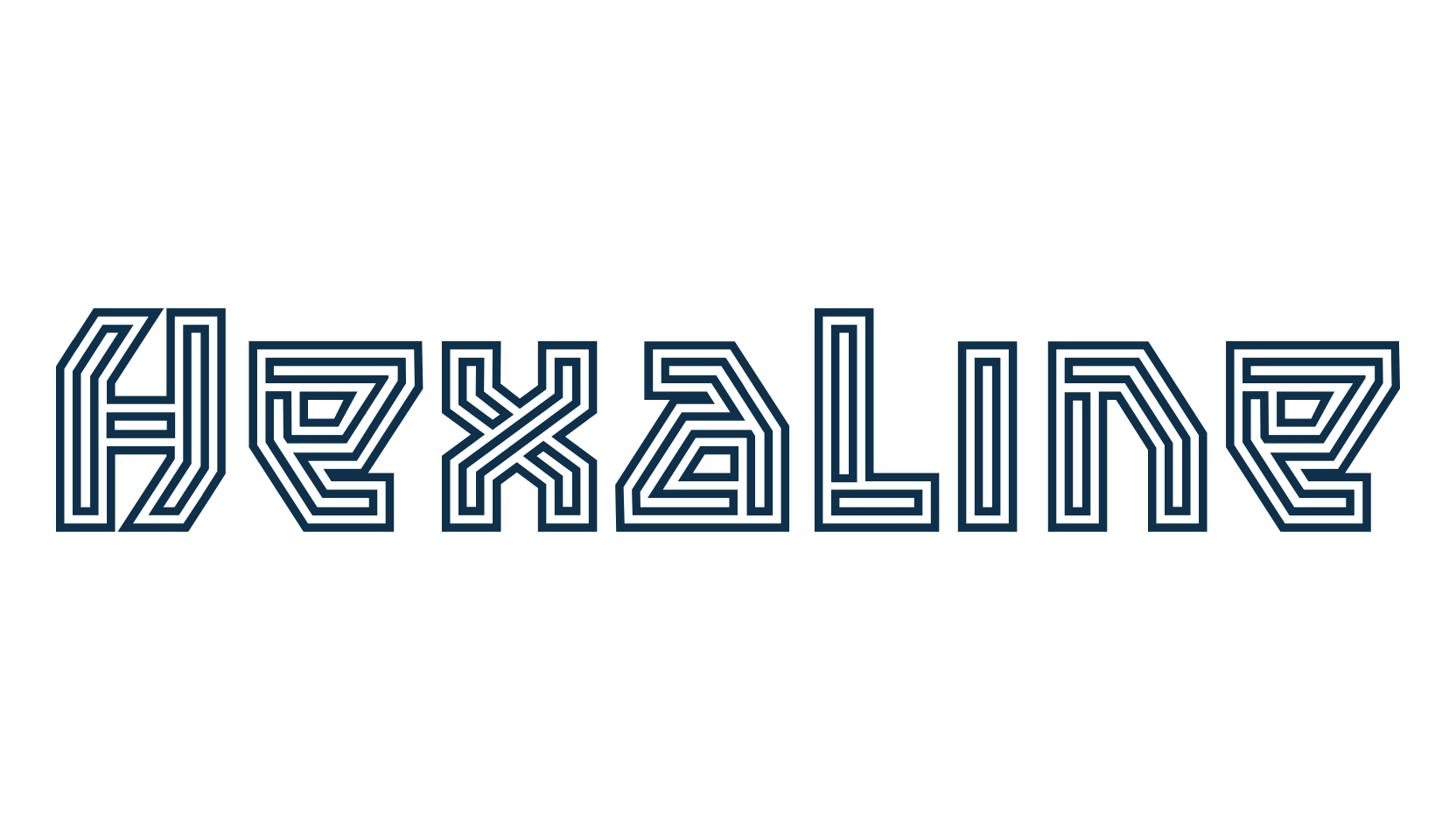 Hexaline, fancy various techno sci-fi font preview